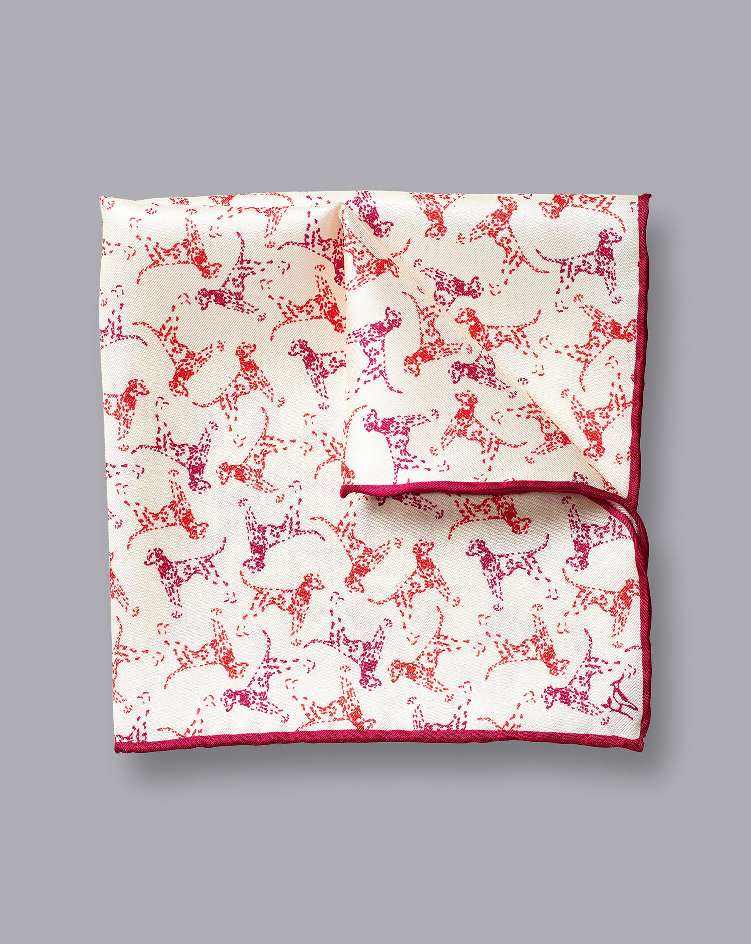 Charles Tyrwhitt Dalmation Print Pocket Square - Cream Multi