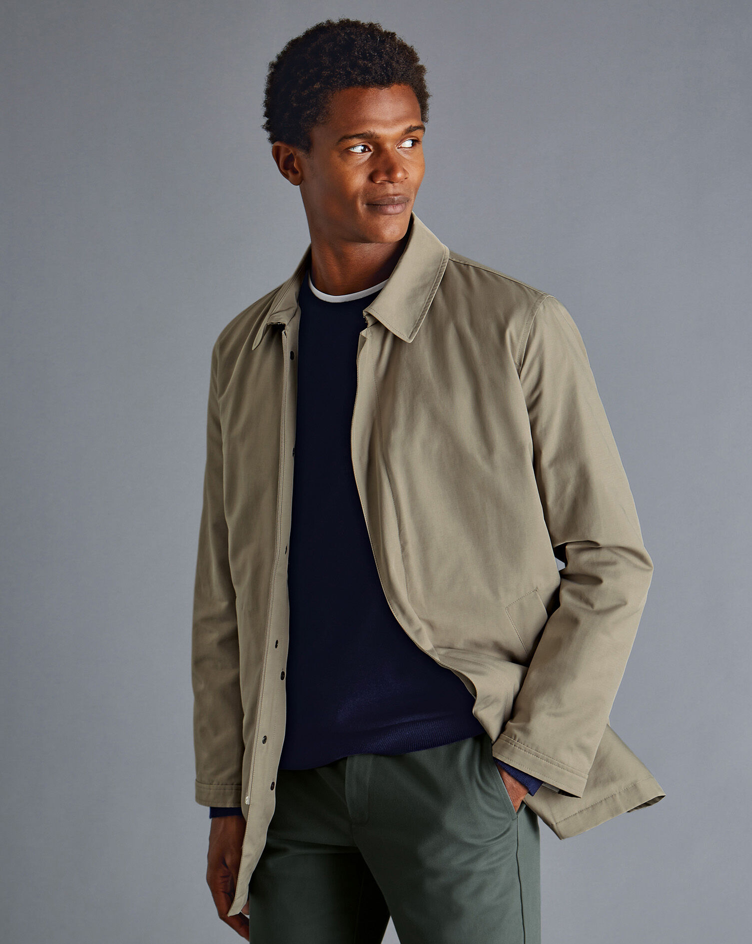 Charles Tyrwhitt 2-in-1 Rain Mac - Limestone