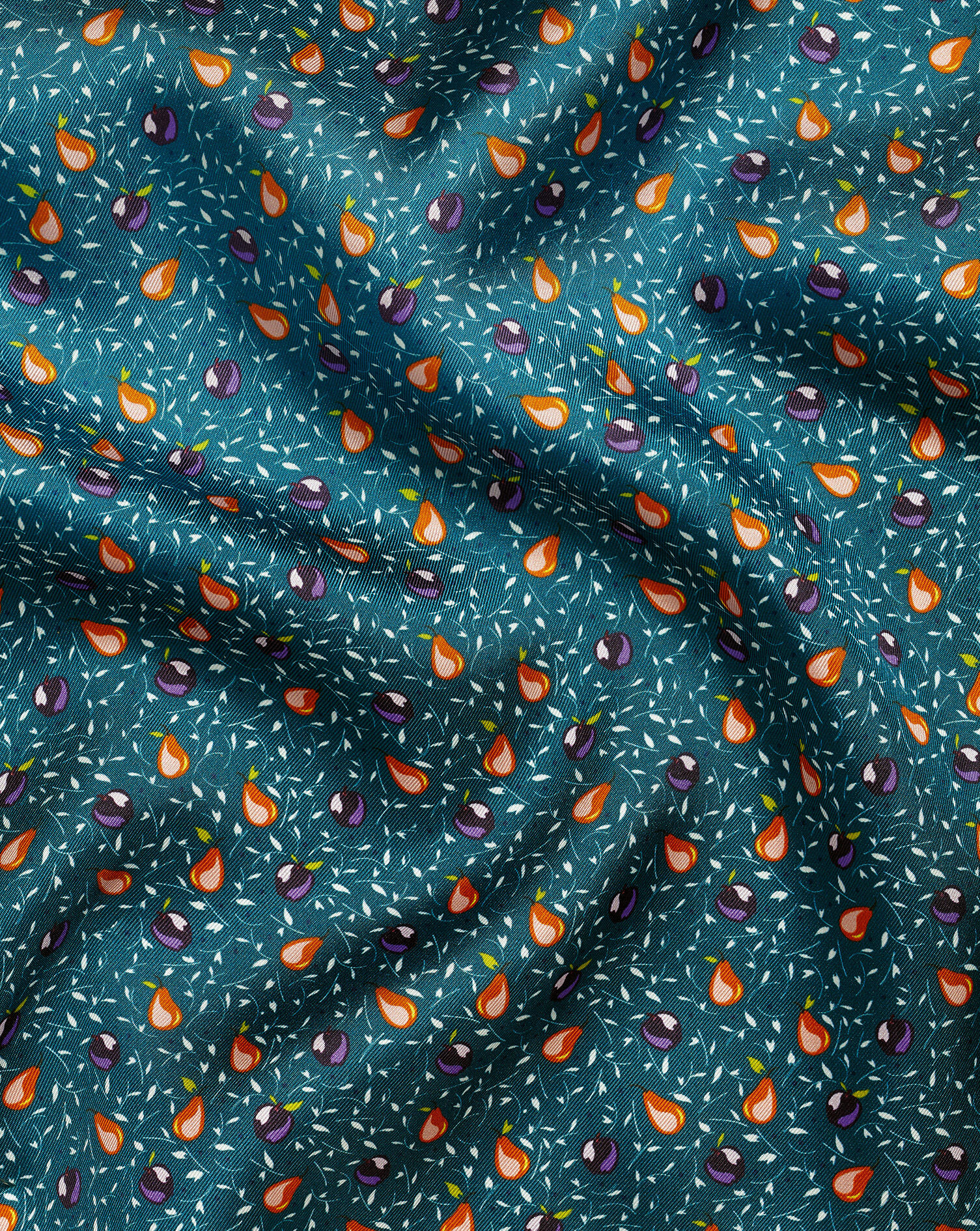 Charles Tyrwhitt Apples and Pears Print Pocket Square - Teal Green