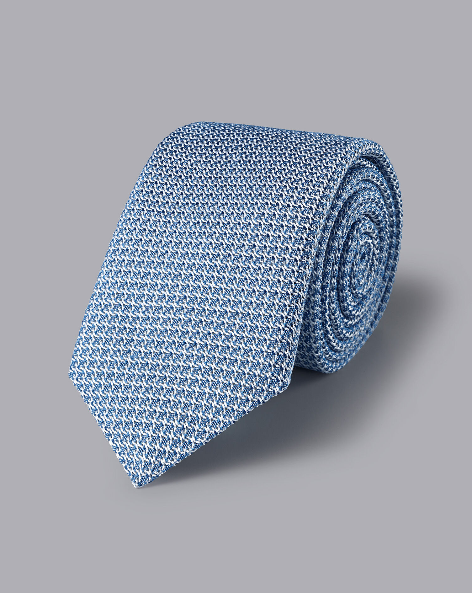 Charles Tyrwhitt Silk Grenadine Italian Luxury Tie - Light Blue