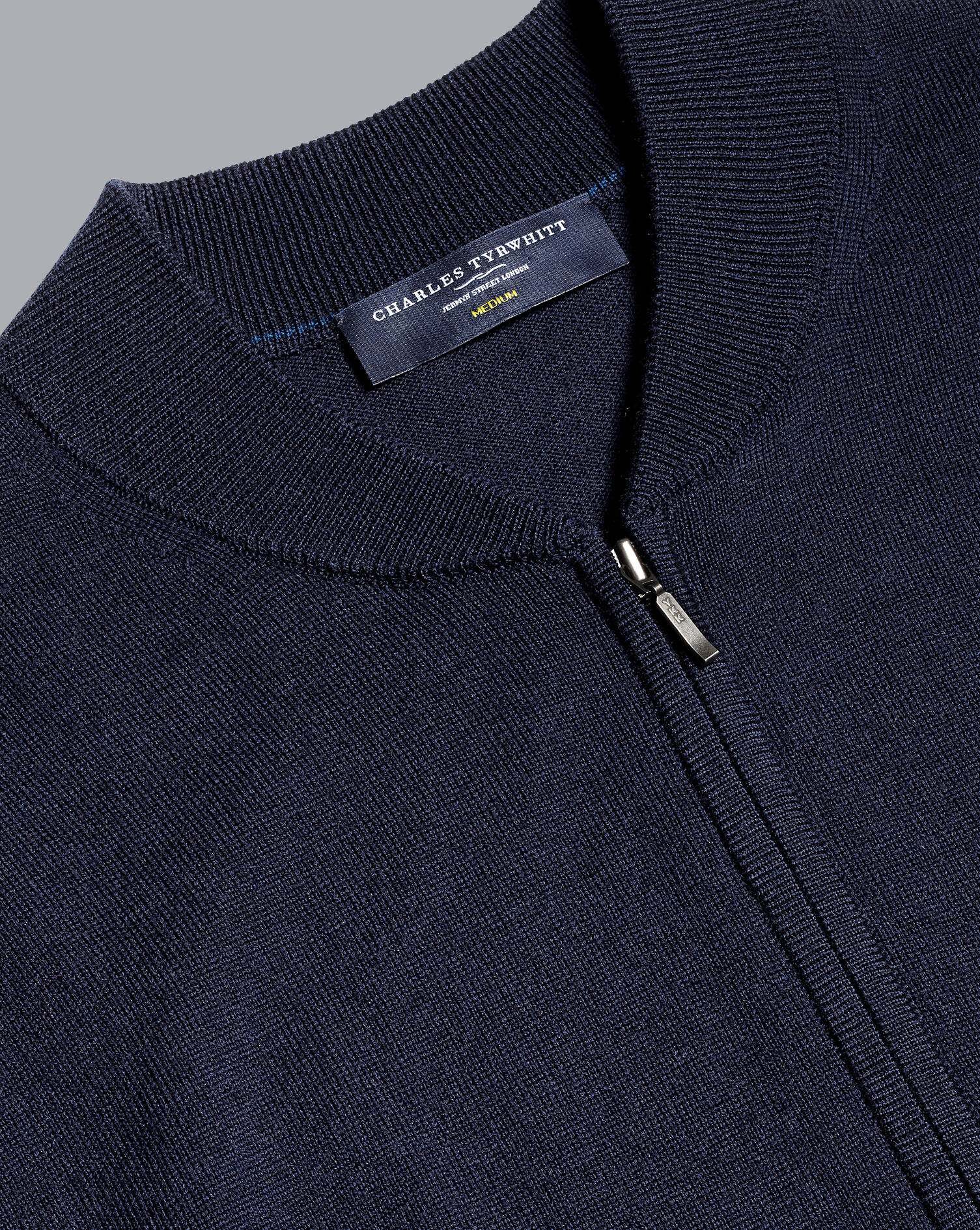 Charles Tyrwhitt Merino Zip Through Bomber Jacket - Navy