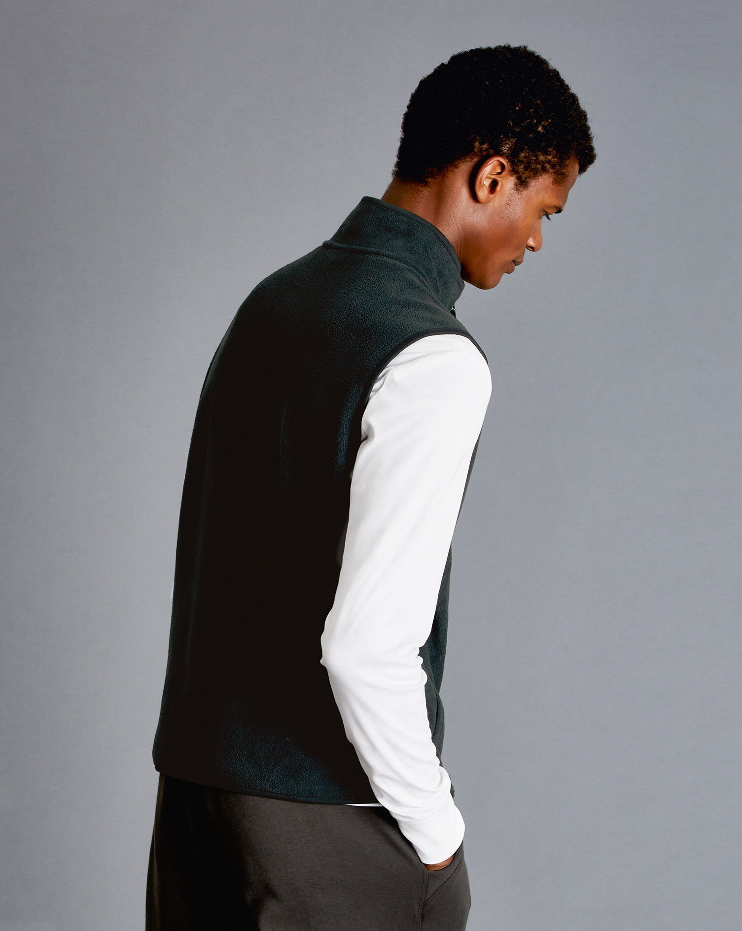 Charles Tyrwhitt Fleece Vest - Forest Green