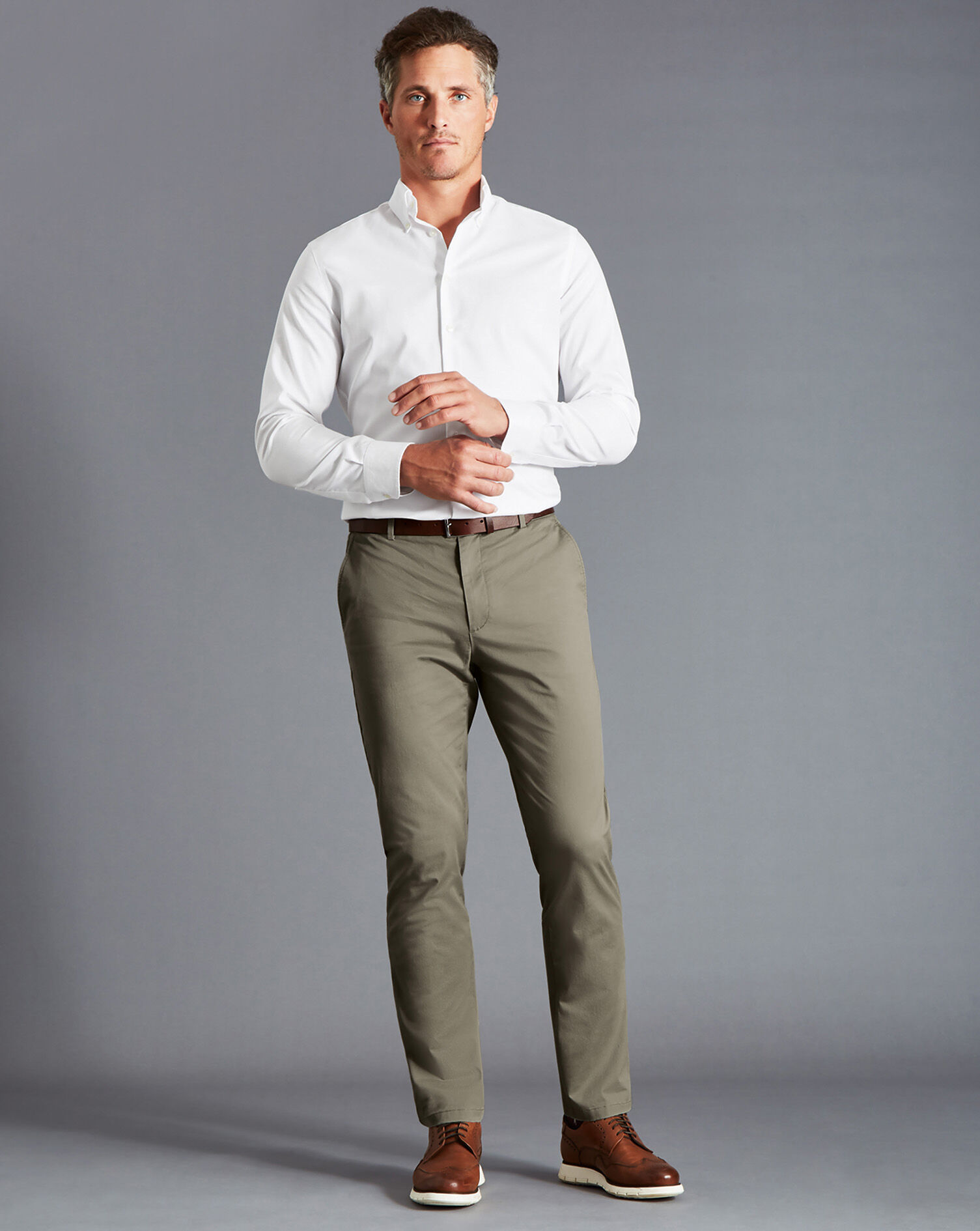 Charles Tyrwhitt Lightweight Pants - Sage Green