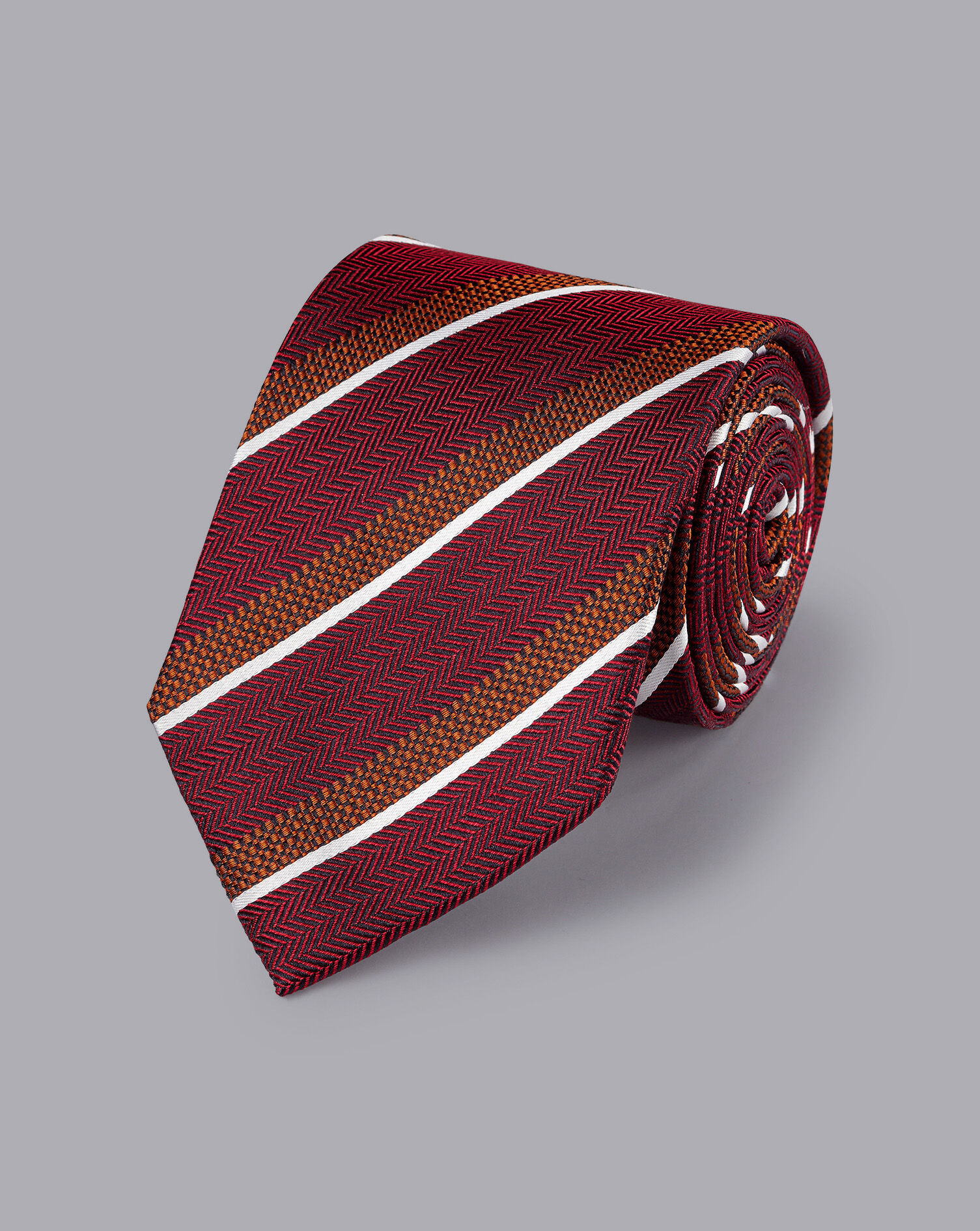 Charles Tyrwhitt Silk Stripe Tie - Red