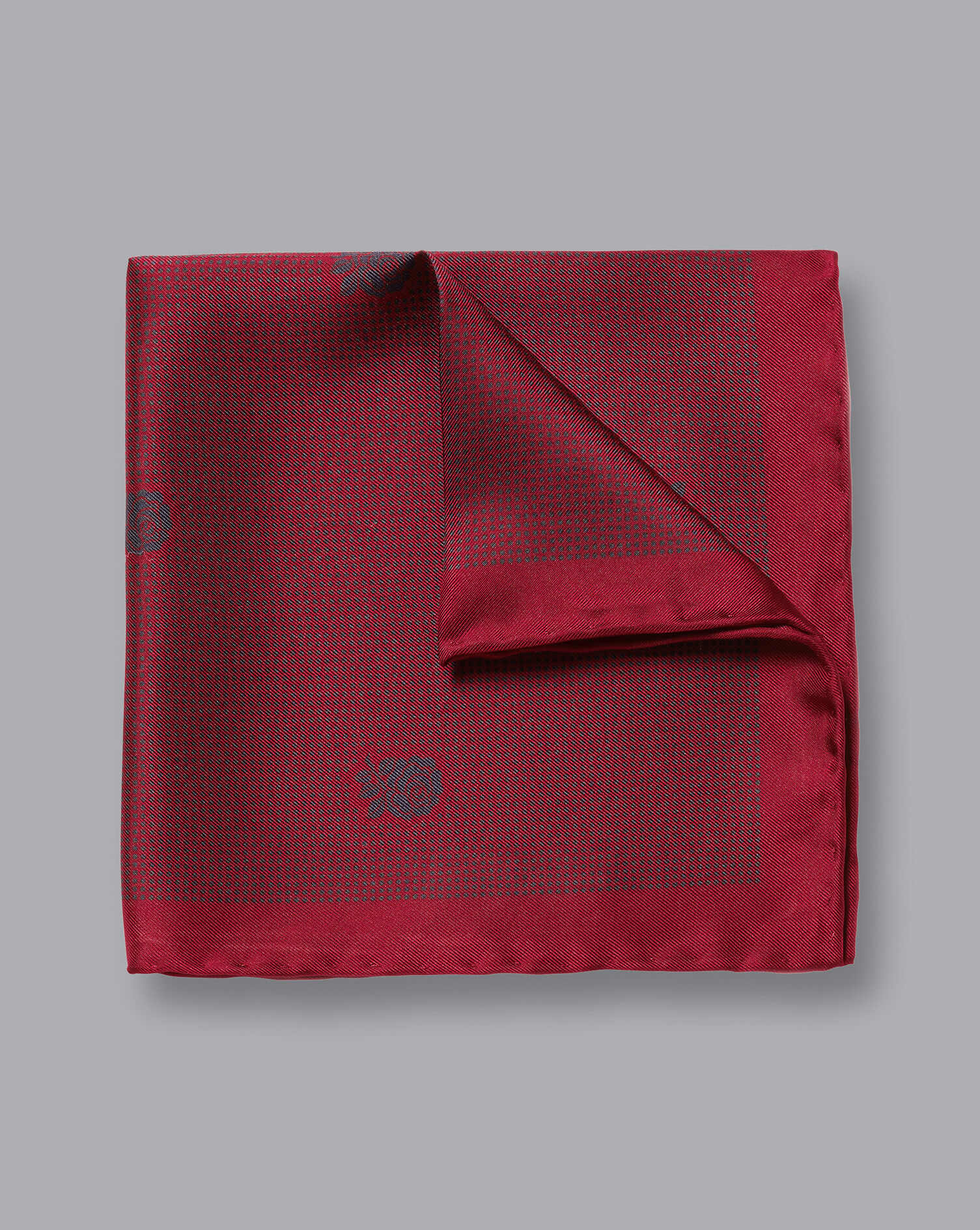 Charles Tyrwhitt England Rugby Tonal Rose Pocket Square - Berry