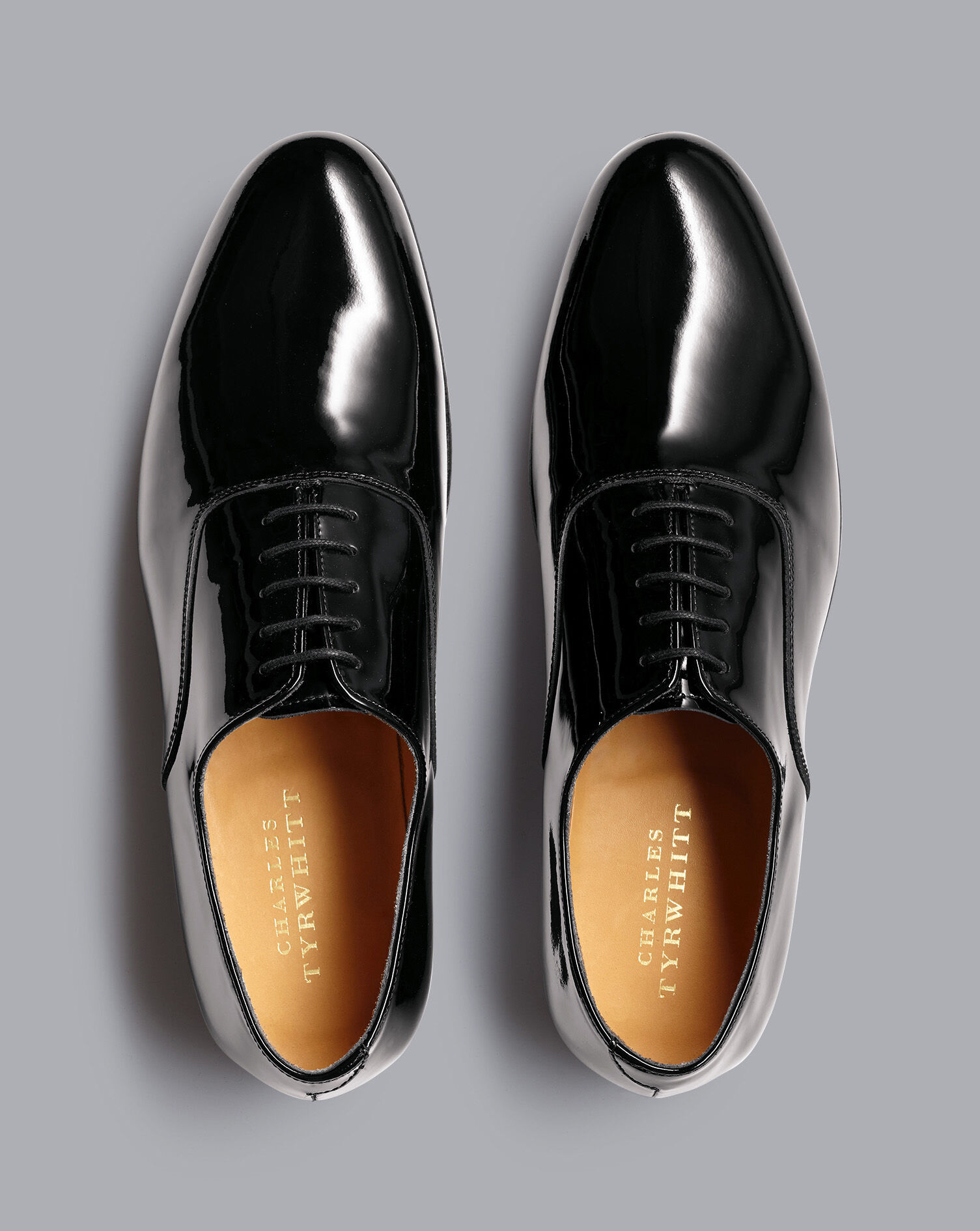 Charles Tyrwhitt Patent Oxford Shoes - Black