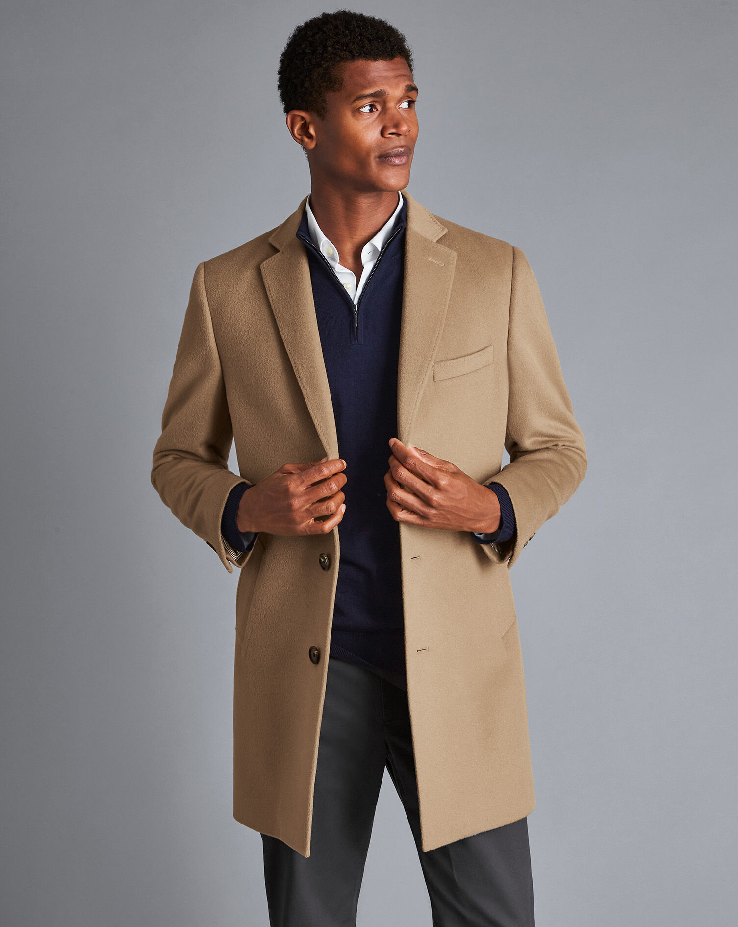 Charles Tyrwhitt Wool Overcoat - Camel