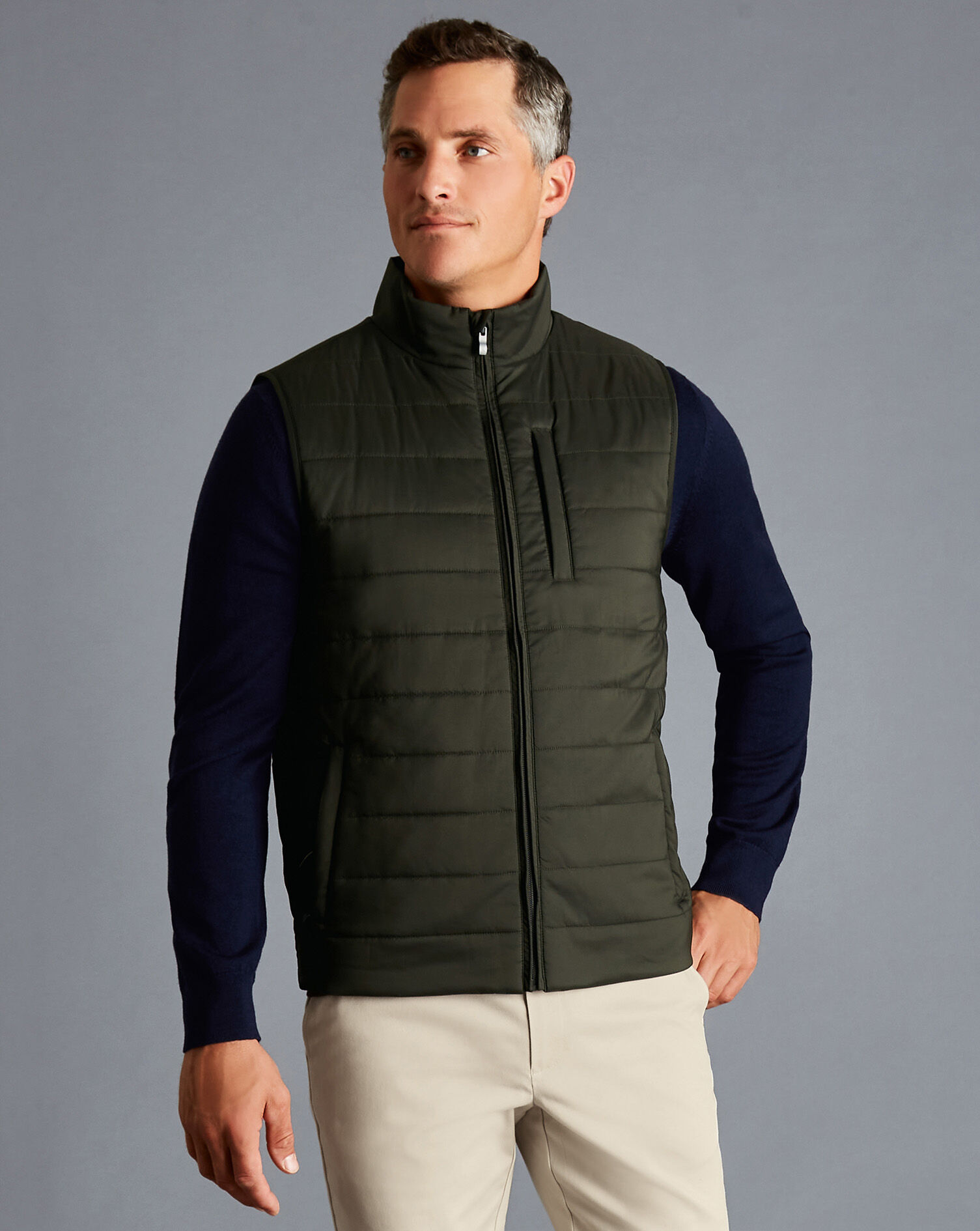 Charles Tyrwhitt Quilted Vest - Forest Green