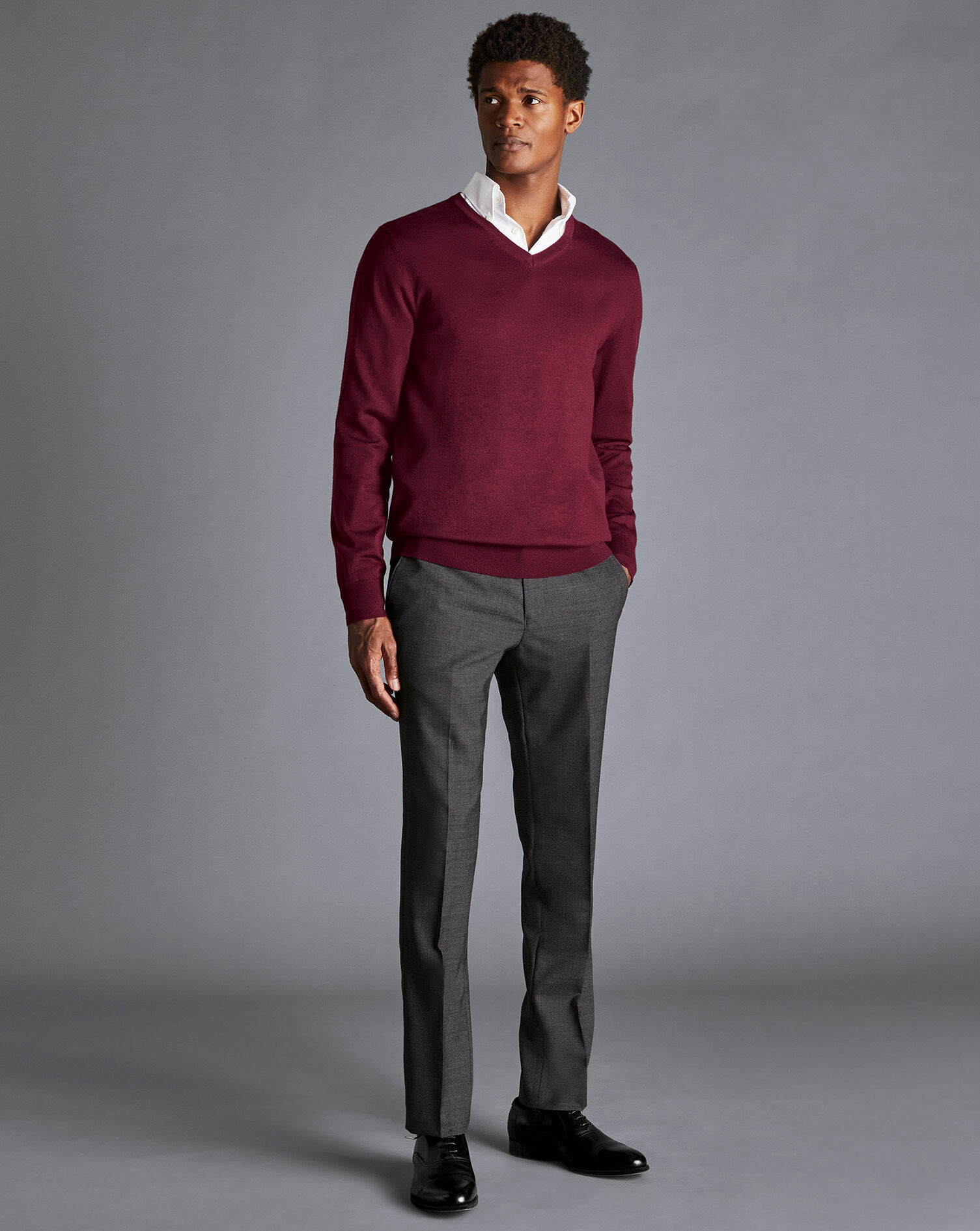 Charles Tyrwhitt Italian Wool Pants - Grey
