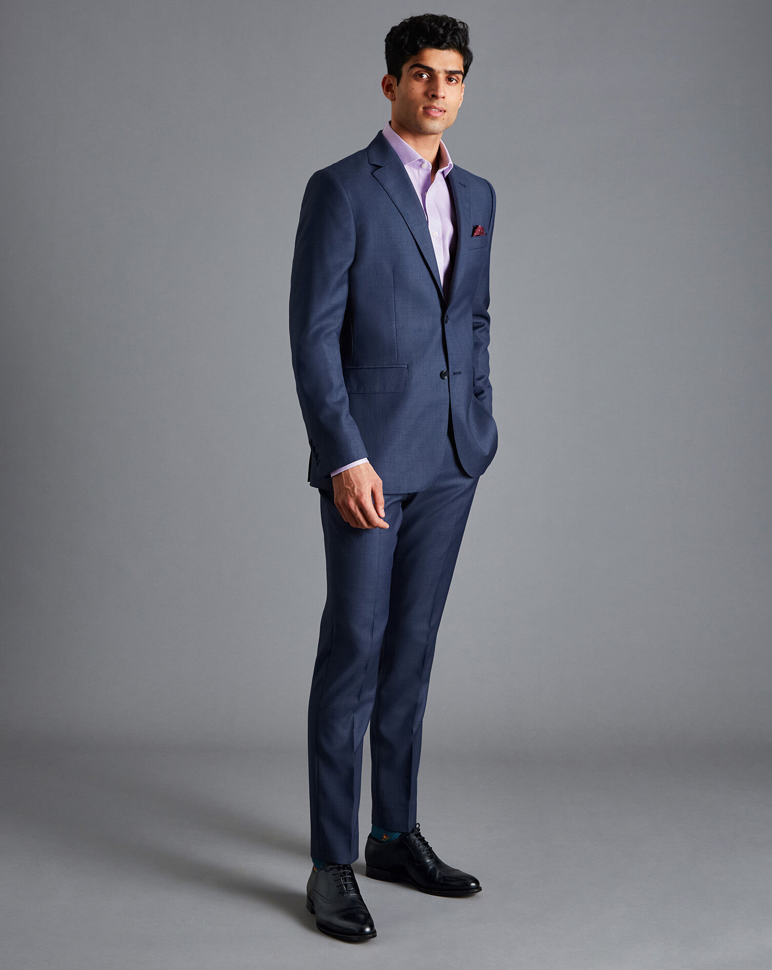 Charles Tyrwhitt Italian Luxury Textured Suit - Indigo Blue