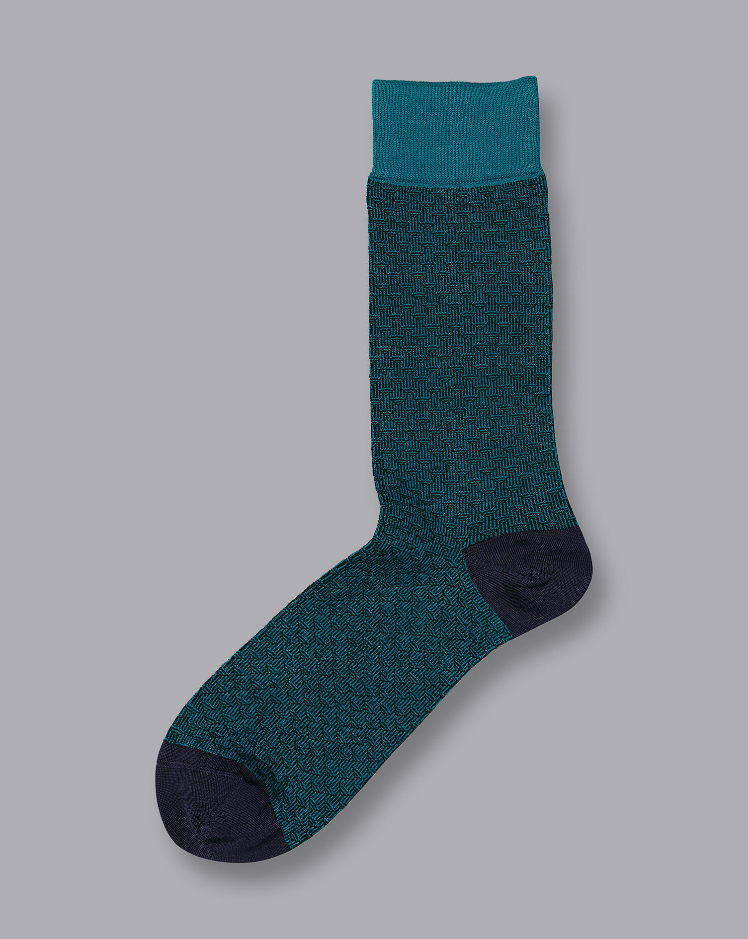 Charles Tyrwhitt Pattern Socks - Teal Green