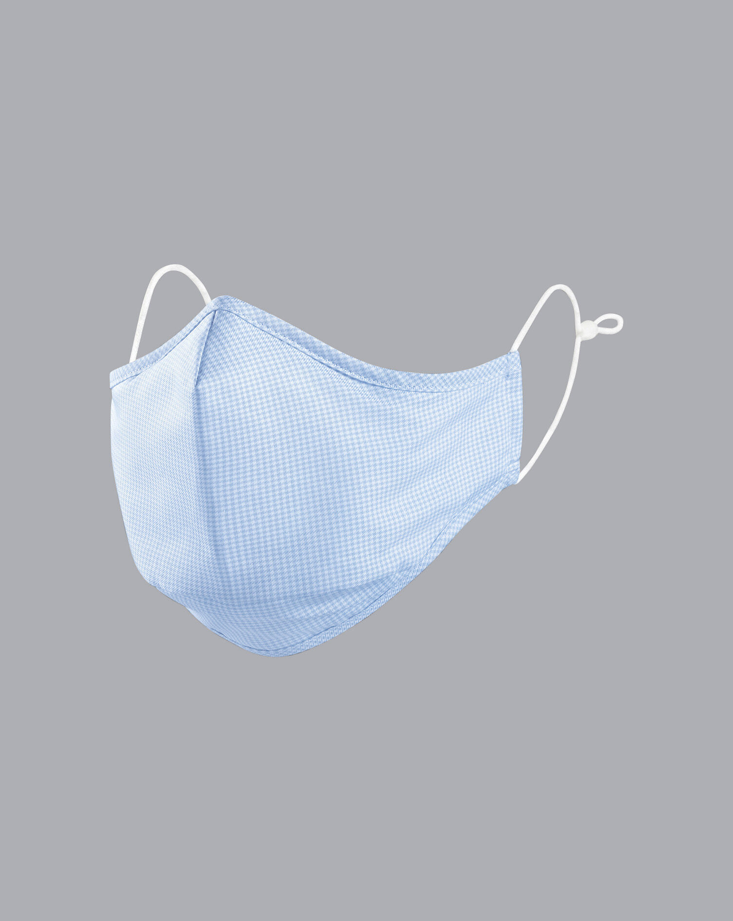 Charles Tyrwhitt Cotton Houndstooth Face Mask - Light Blue