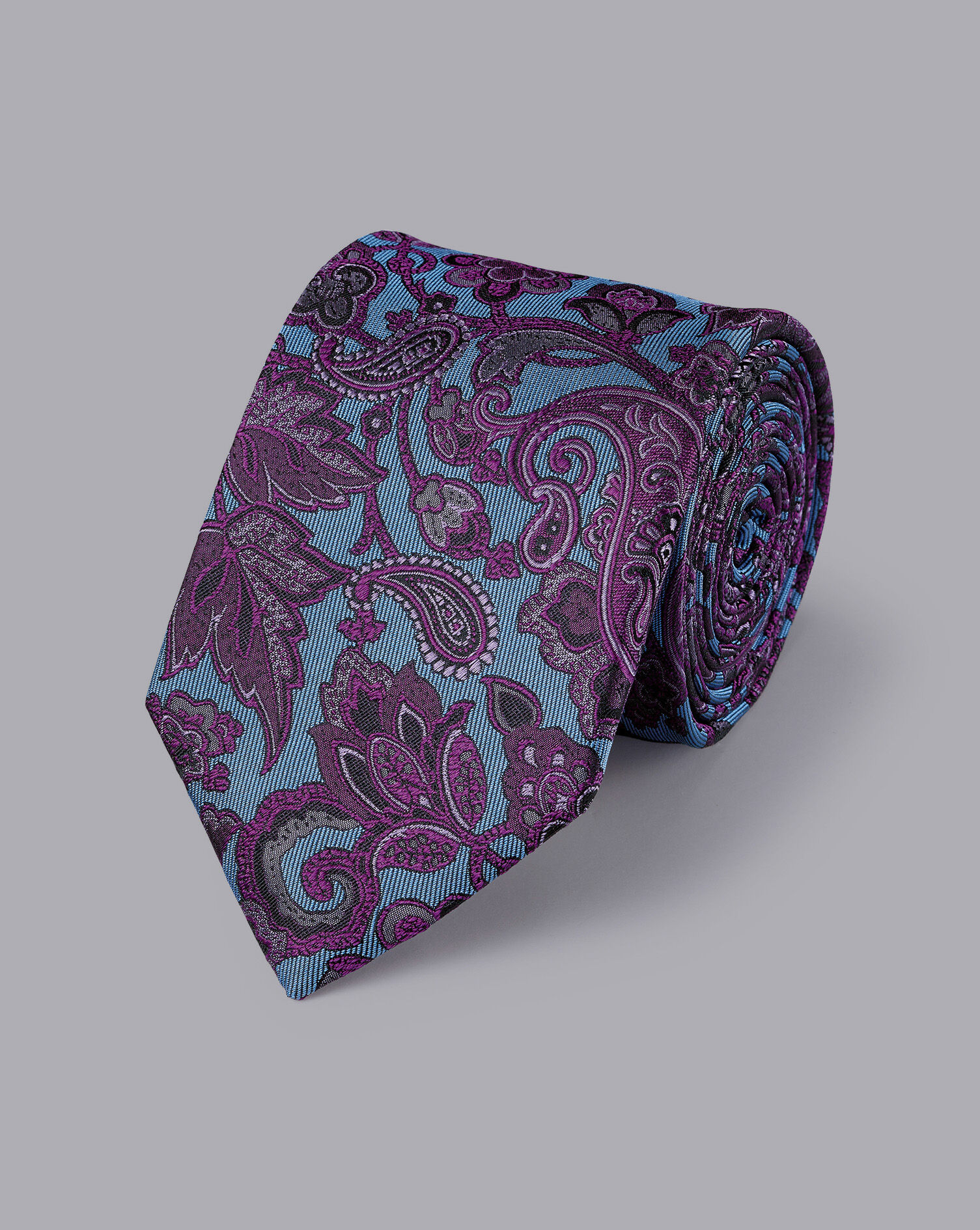 Charles Tyrwhitt Silk Paisley Tie - Cornflower Blue