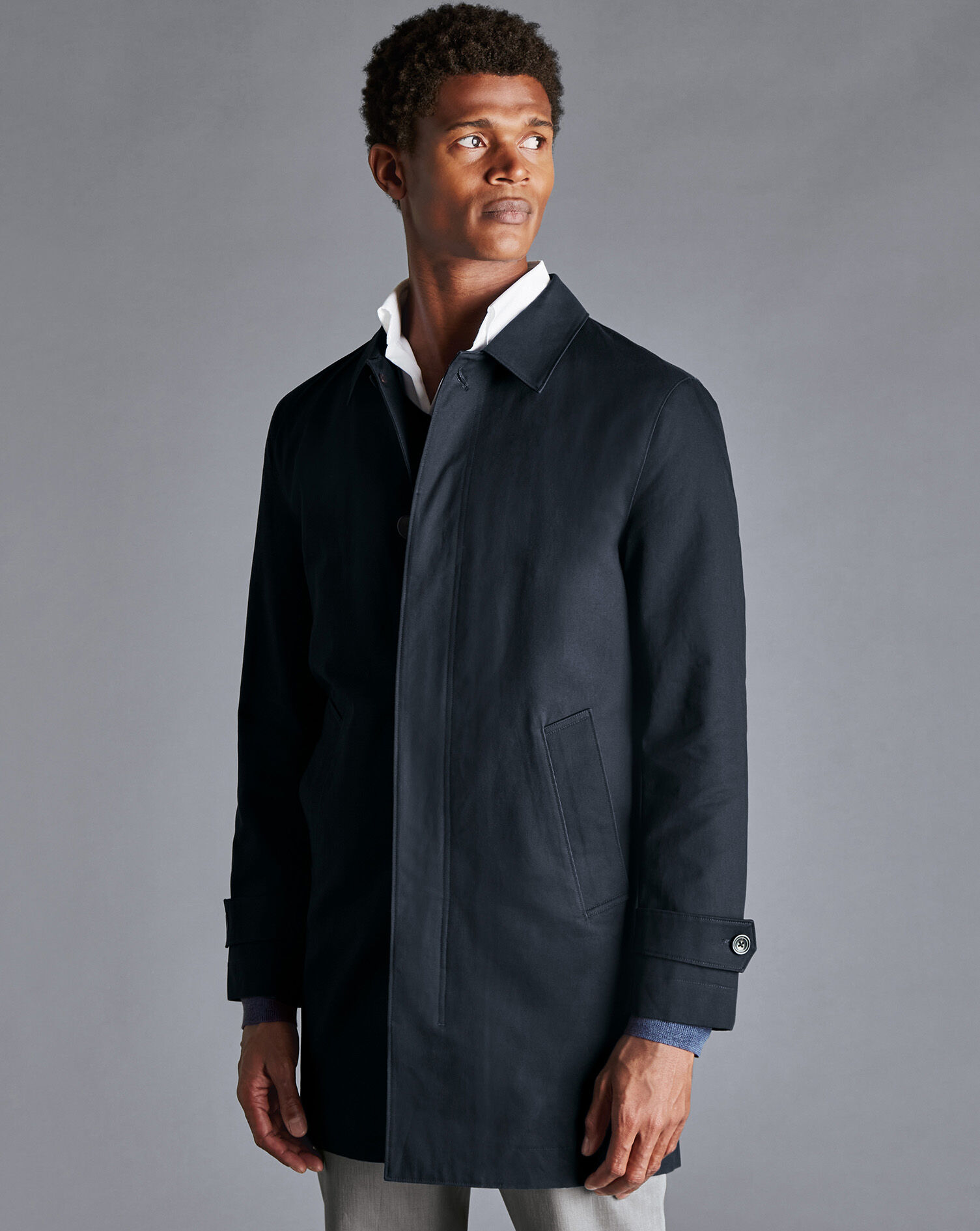 Charles Tyrwhitt Cotton Classic Raincoat - Dark Navy