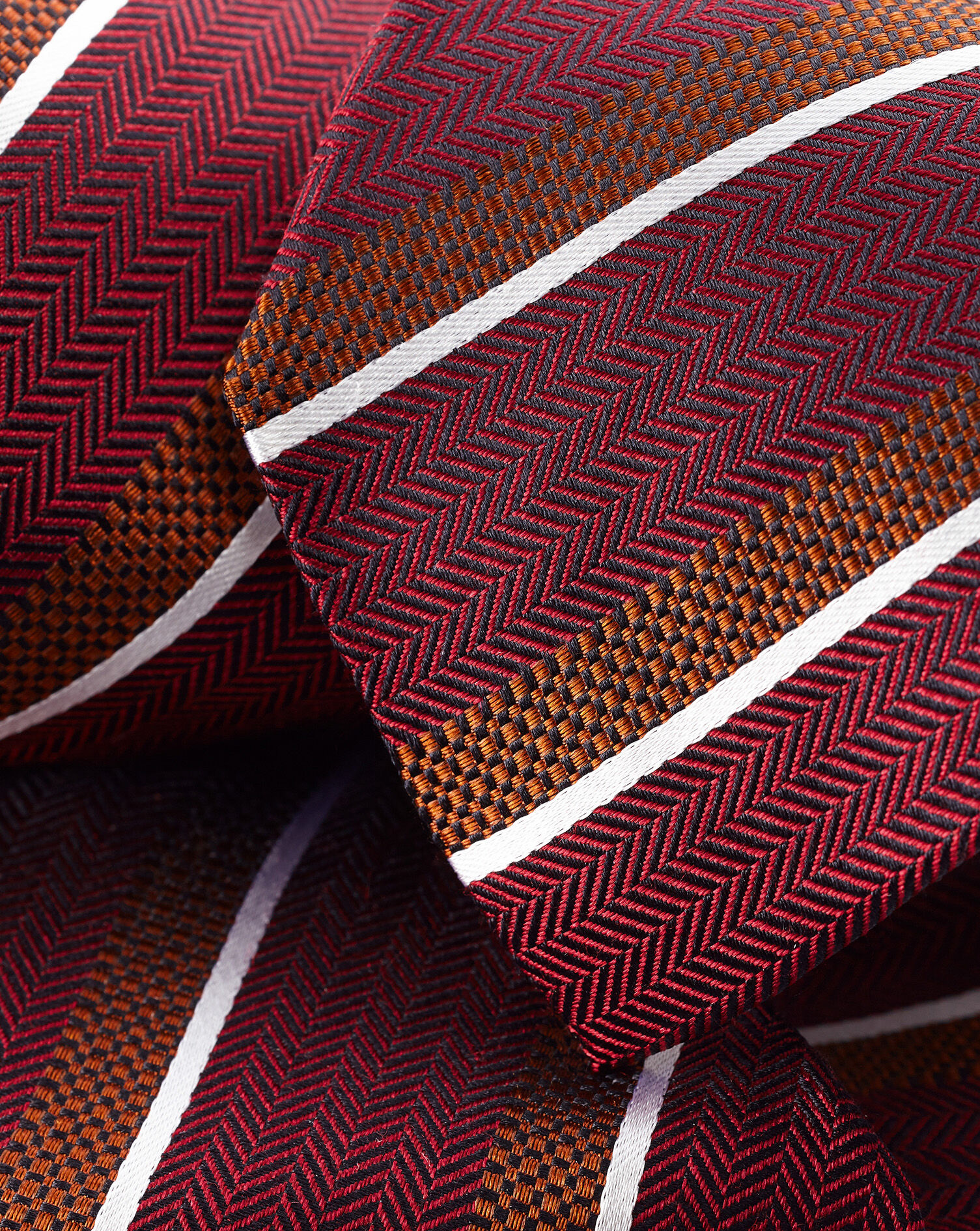 Charles Tyrwhitt Silk Stripe Tie - Red