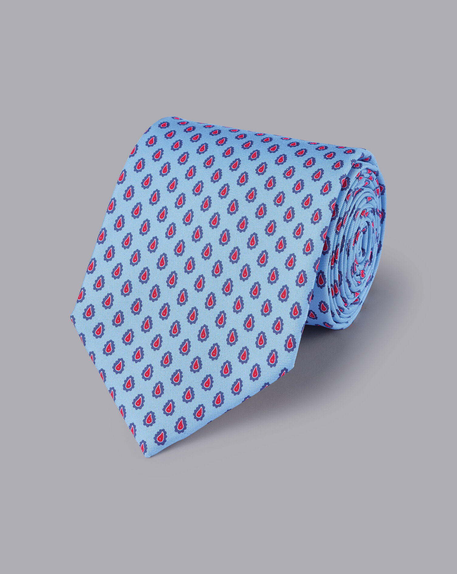 Charles Tyrwhitt Paisley Print Silk Tie - Sky Blue