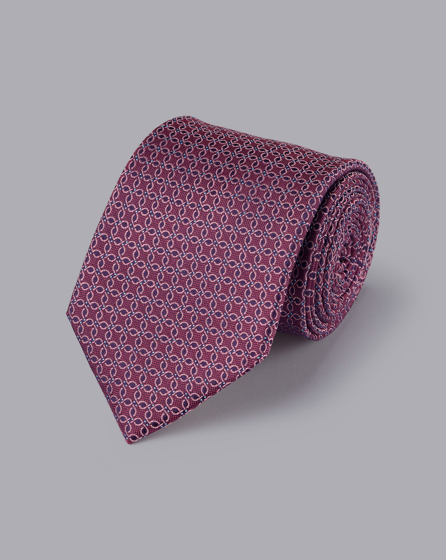 Charles Tyrwhitt Stain Resistant Floral Silk Tie - Dark Pink