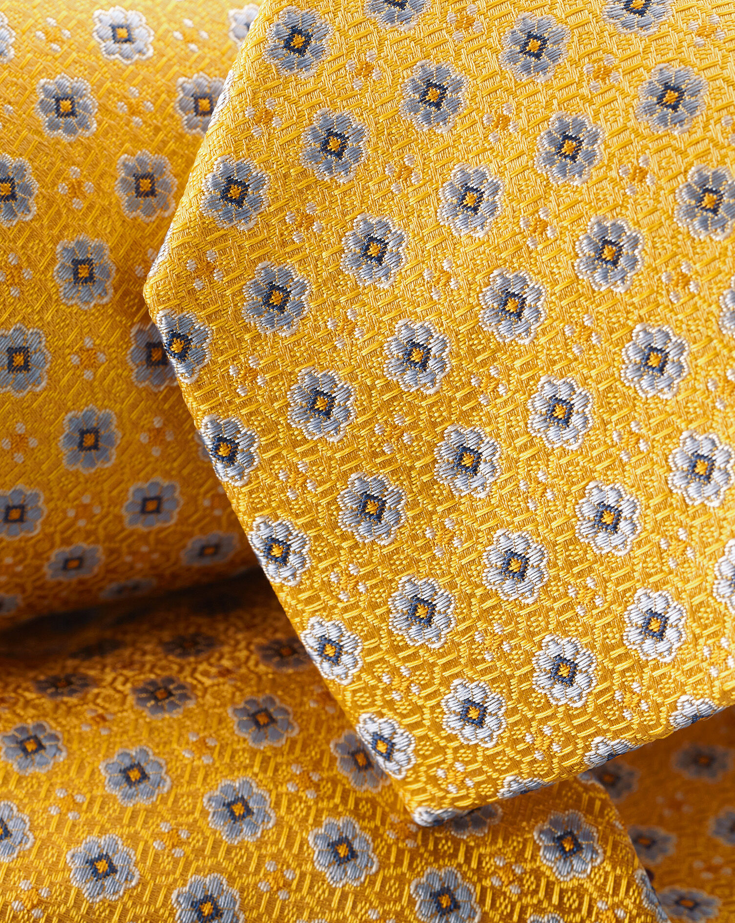 Charles Tyrwhitt Stain Resistant Floral Silk Tie - Sunflower