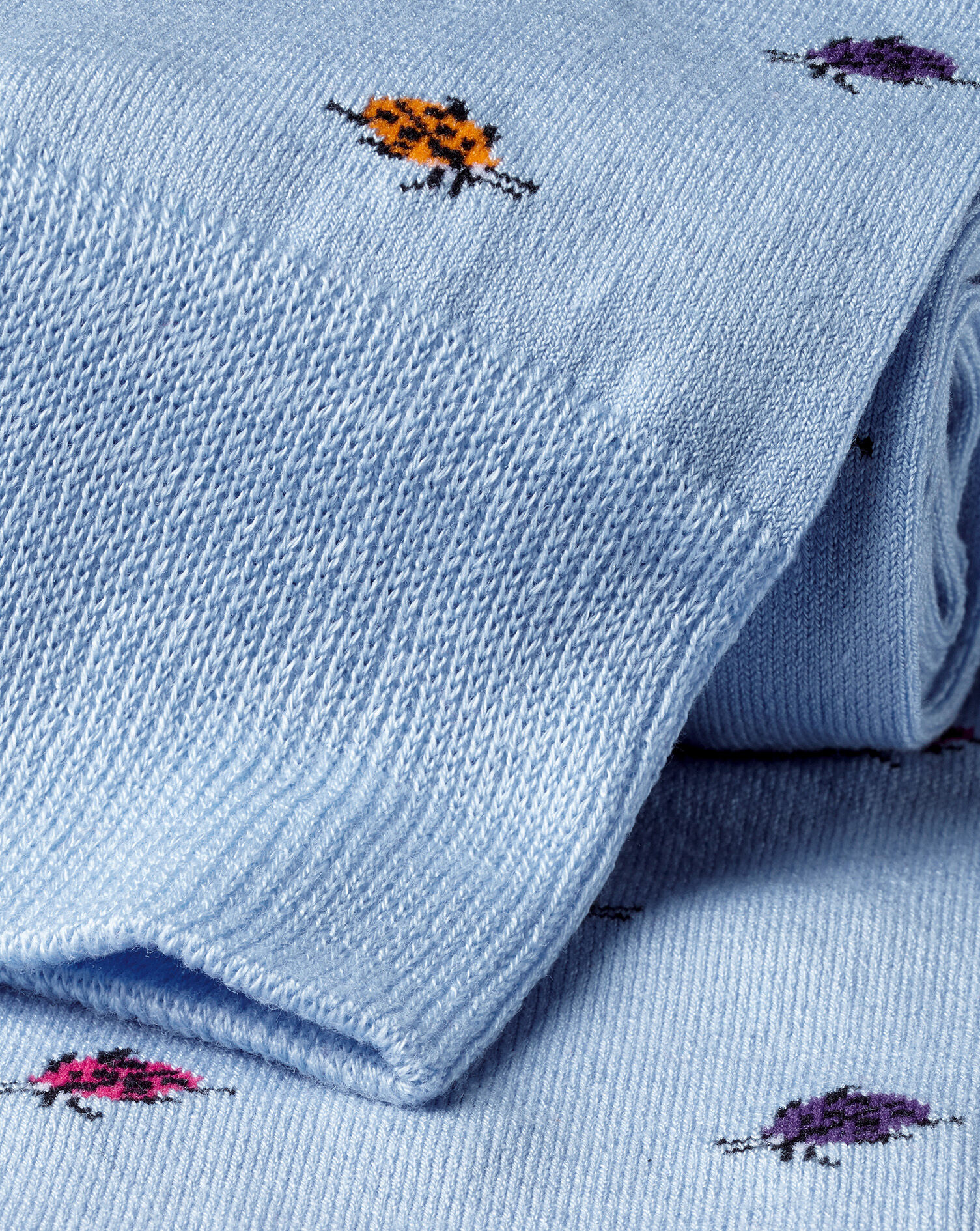 Charles Tyrwhitt Ladybird Motif Socks - Sky Blue