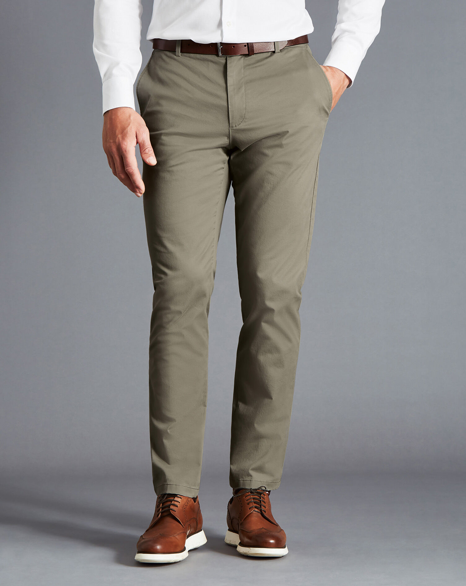 Charles Tyrwhitt Lightweight Pants - Sage Green