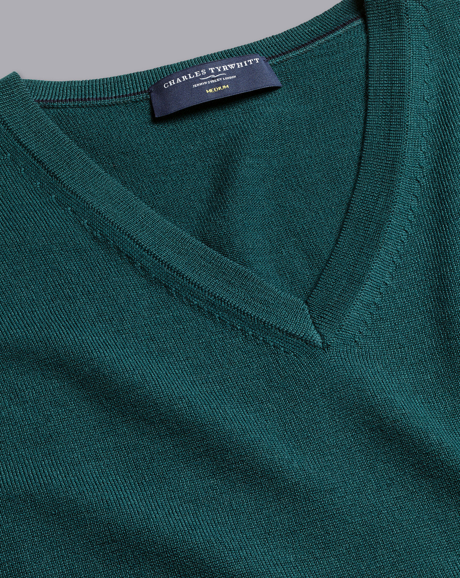 Charles Tyrwhitt Merino V-Neck Sweater - Teal