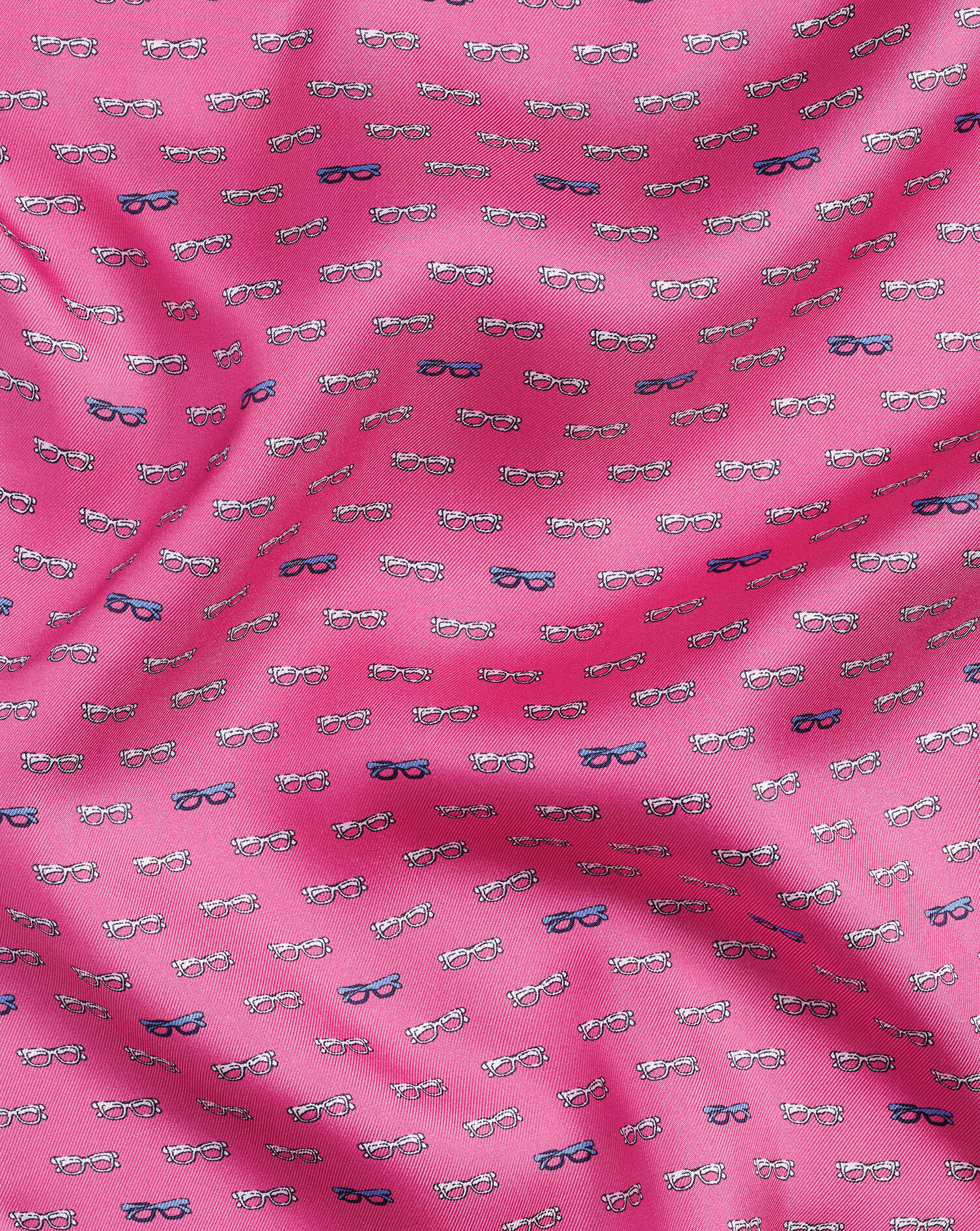 Charles Tyrwhitt Glasses Print Pocket Square - Bright Pink