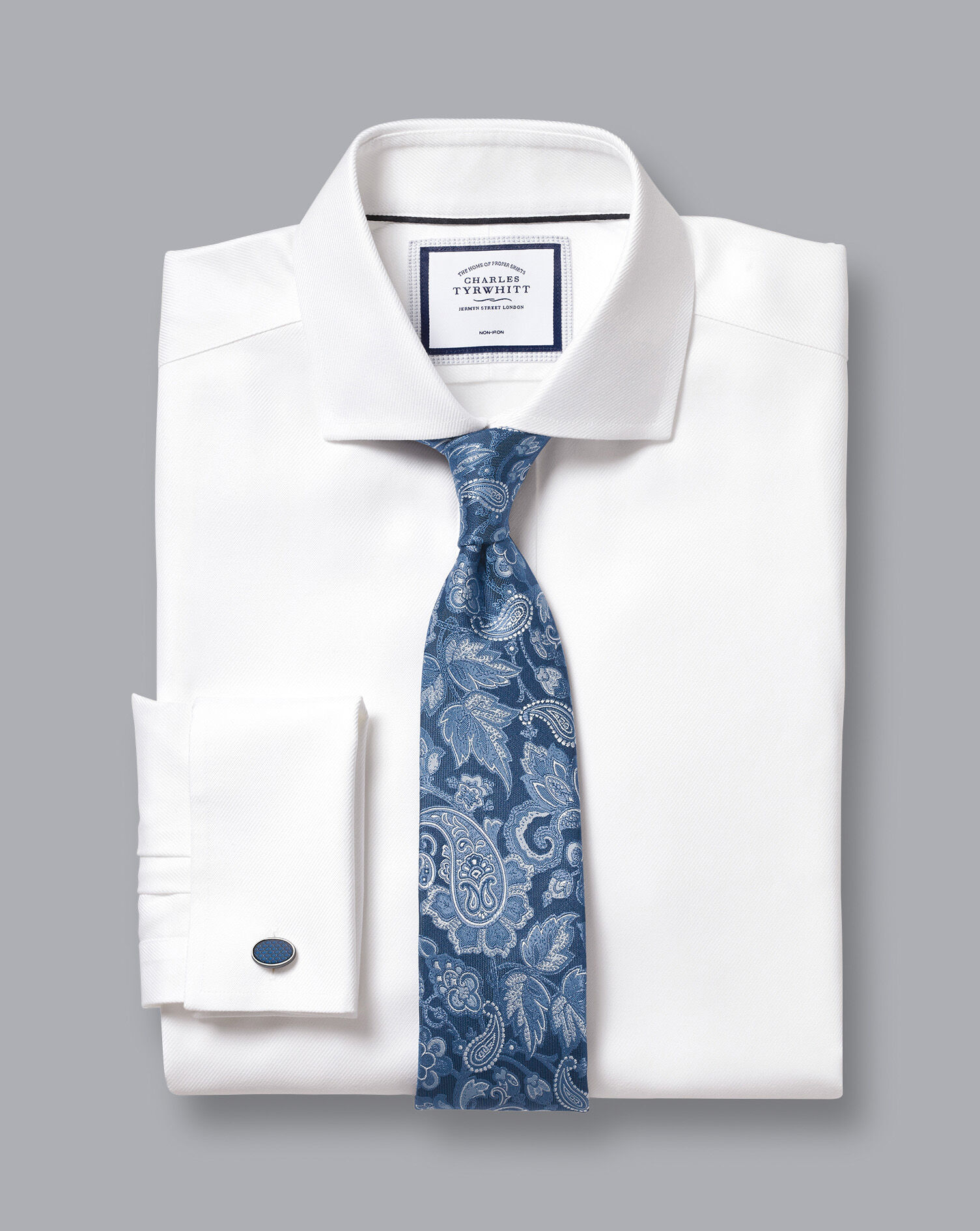 Charles Tyrwhitt Silk Paisley Tie - Denim Blue