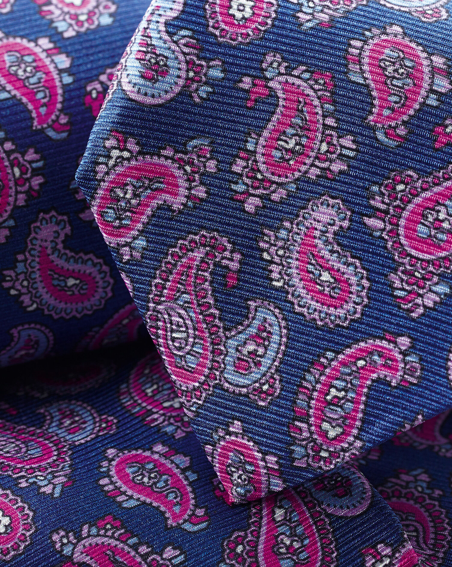 Charles Tyrwhitt Italian Printed Silk Tie - Cobalt Blue