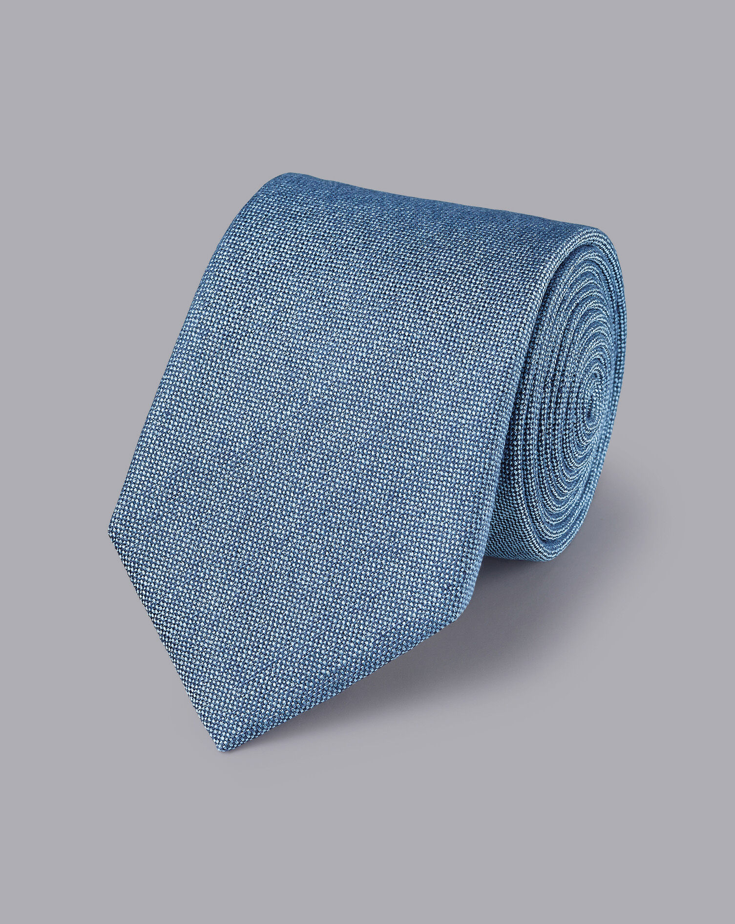Charles Tyrwhitt Silk Linen Tie - Denim Blue
