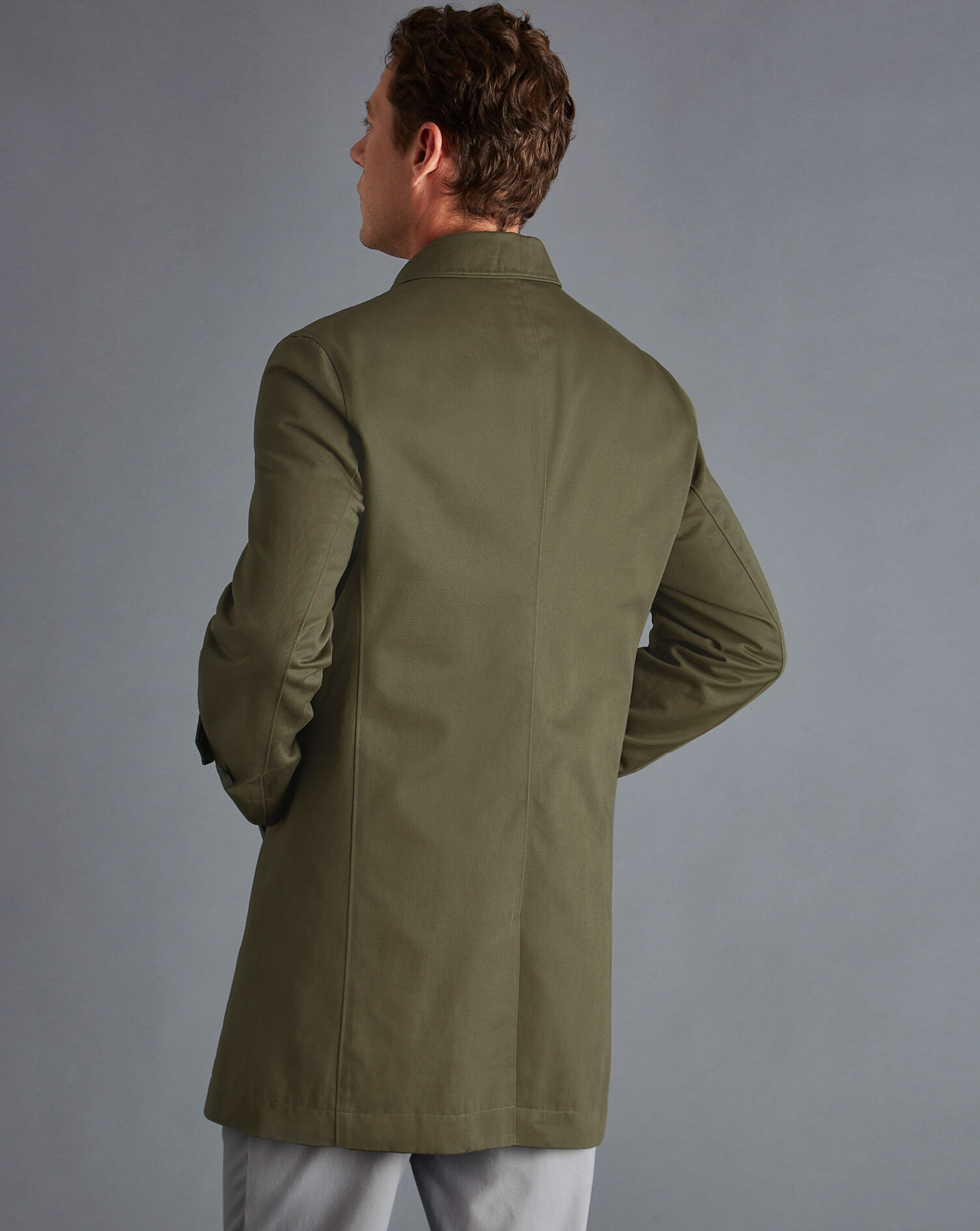 Charles Tyrwhitt Cotton Classic Raincoat - Olive Green