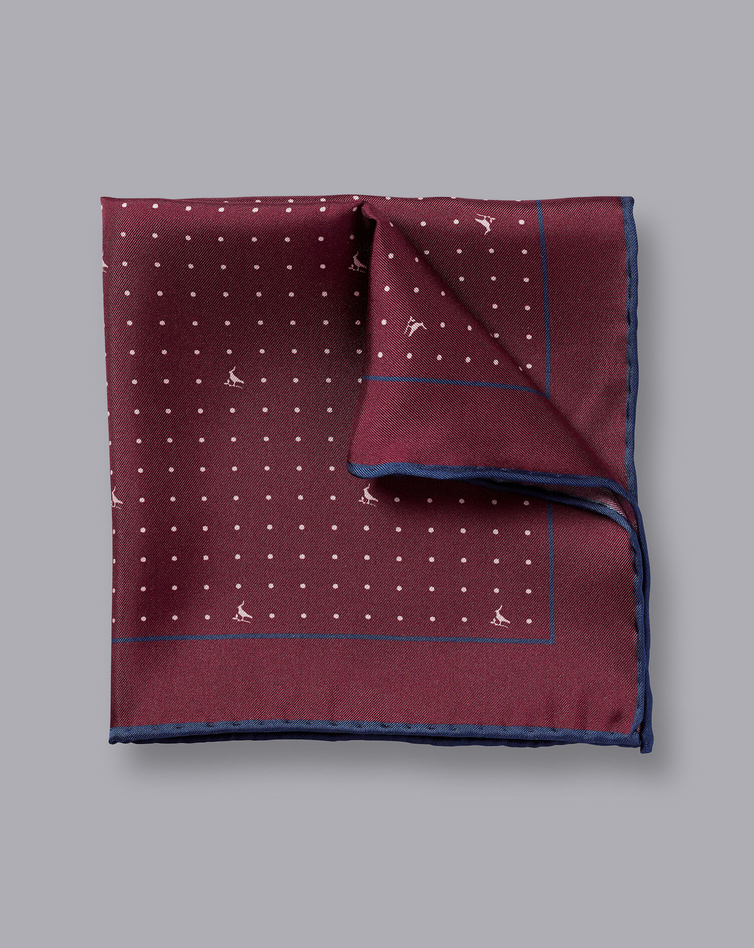 Charles Tyrwhitt Spot Print Pocket Square - Cherry Pink