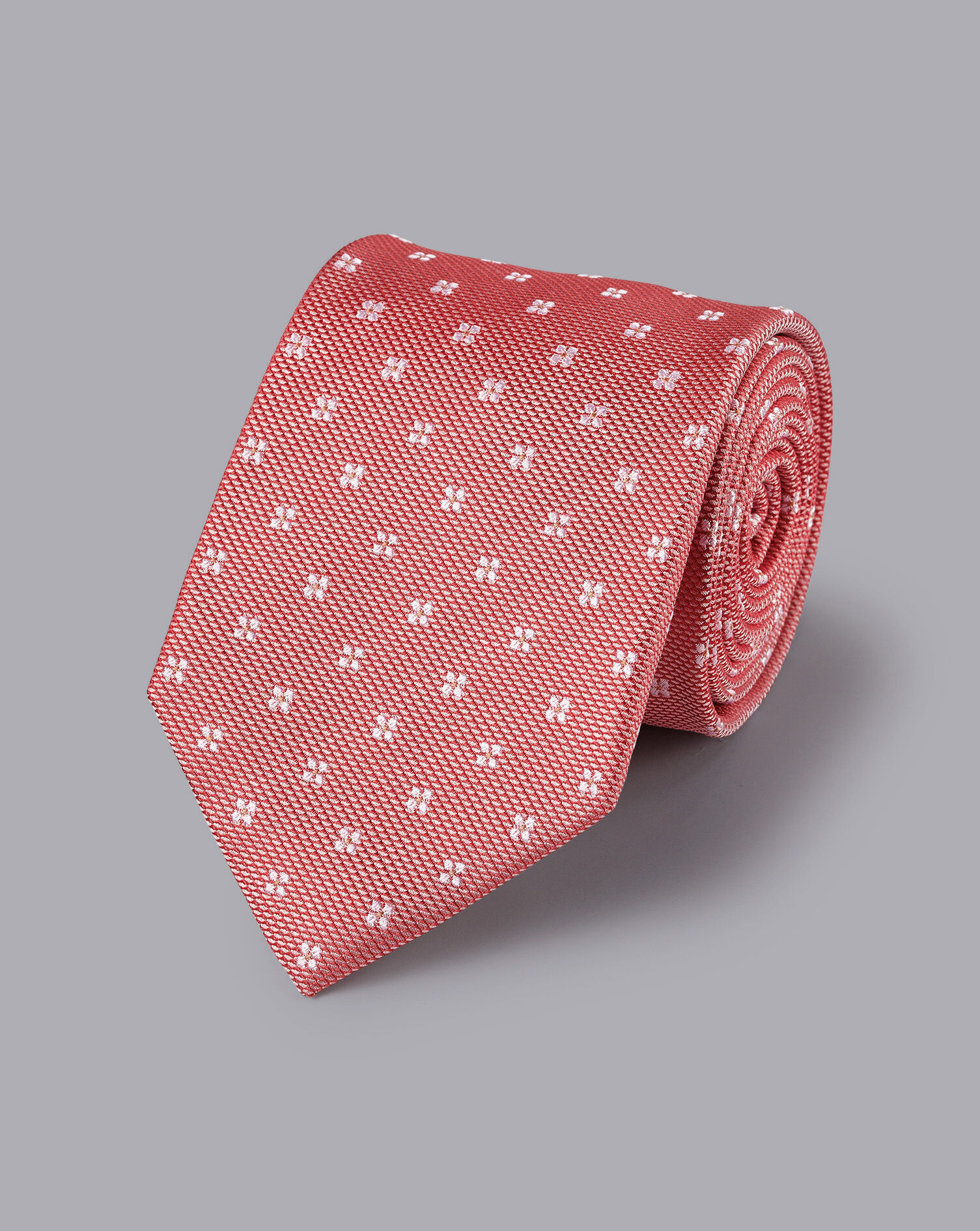 Charles Tyrwhitt Silk Floral Tie - Salmon Pink