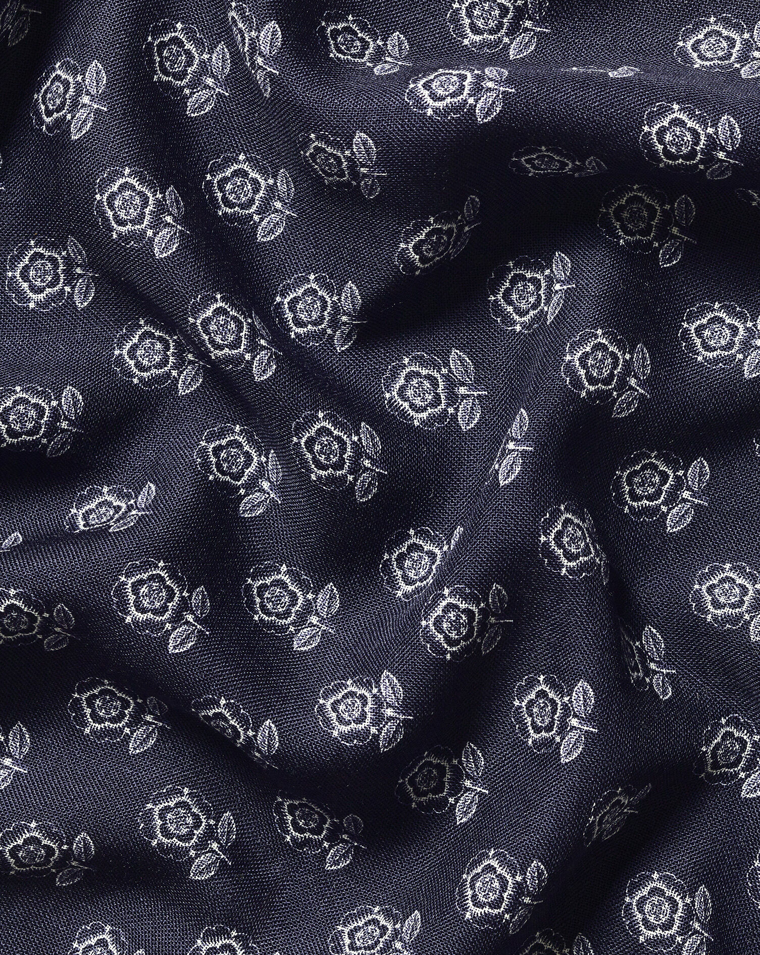 Charles Tyrwhitt LIMITED EDITION England Rugby English Rose Pocket Square - Navy & White