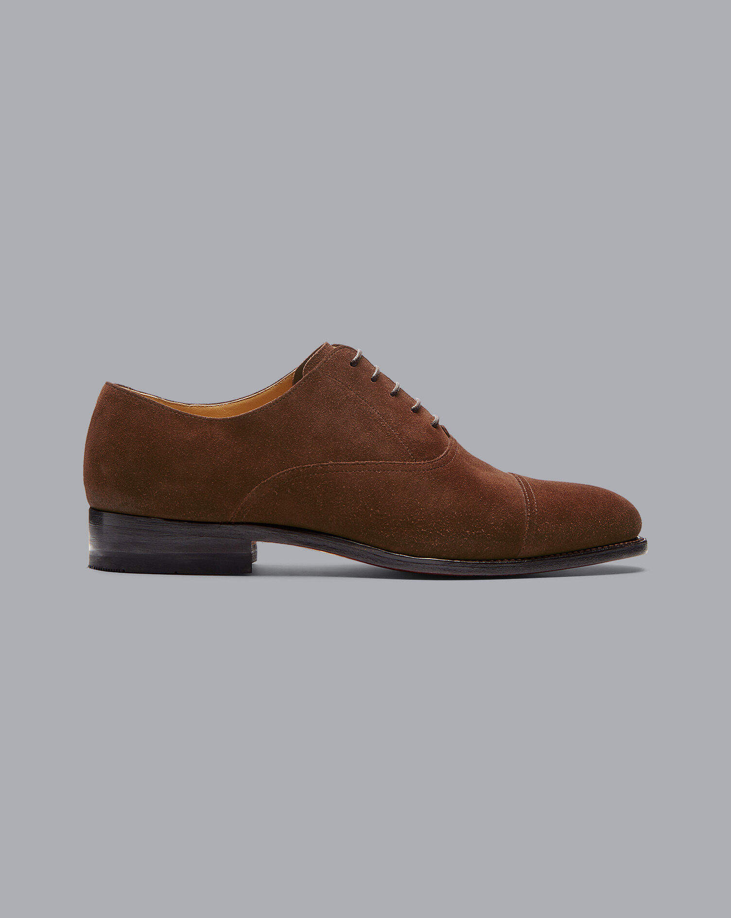 Charles Tyrwhitt Goodyear Welted Suede Oxford Toe Cap Shoes - Walnut Brown