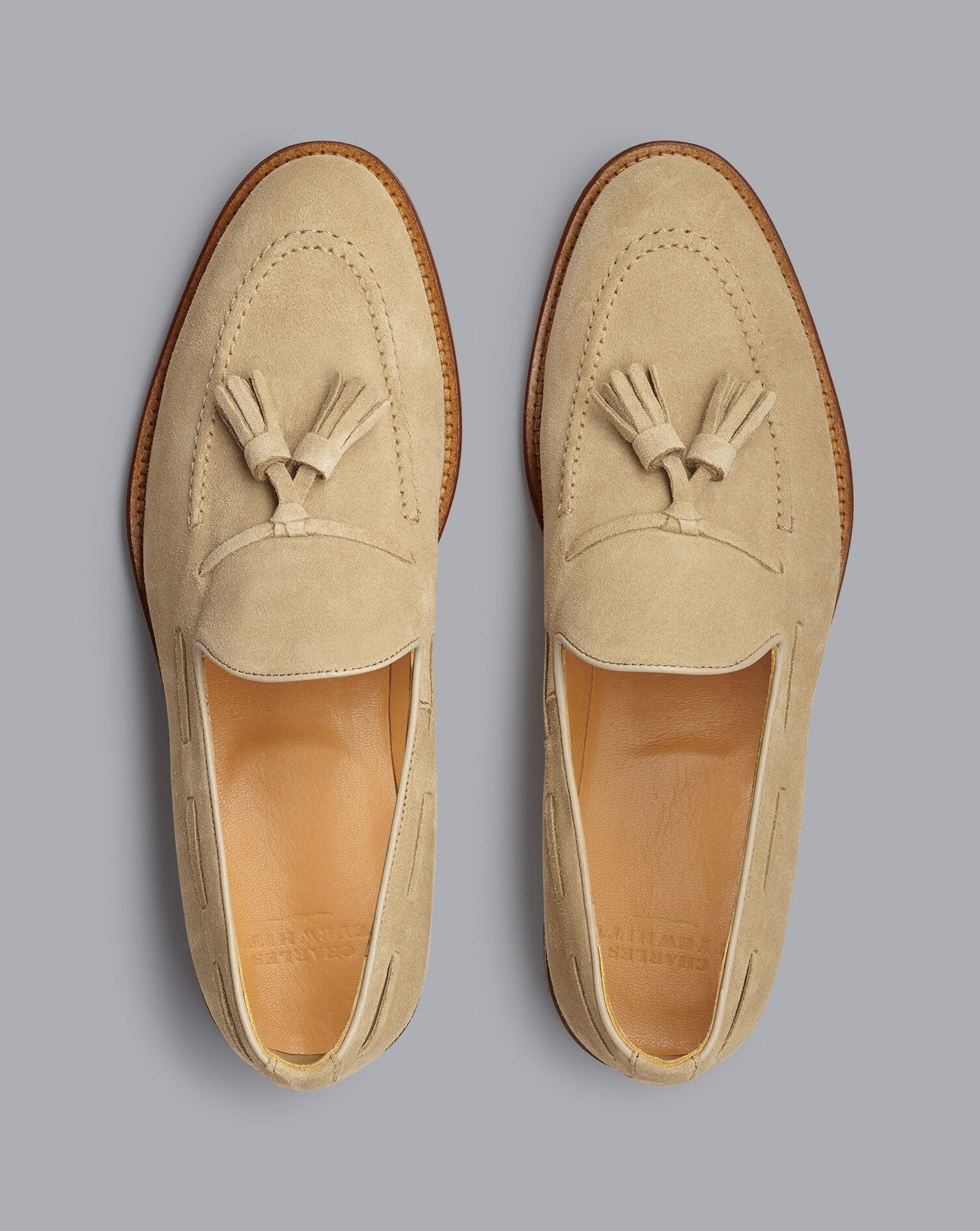 Charles Tyrwhitt Suede Tassel Loafers - Taupe