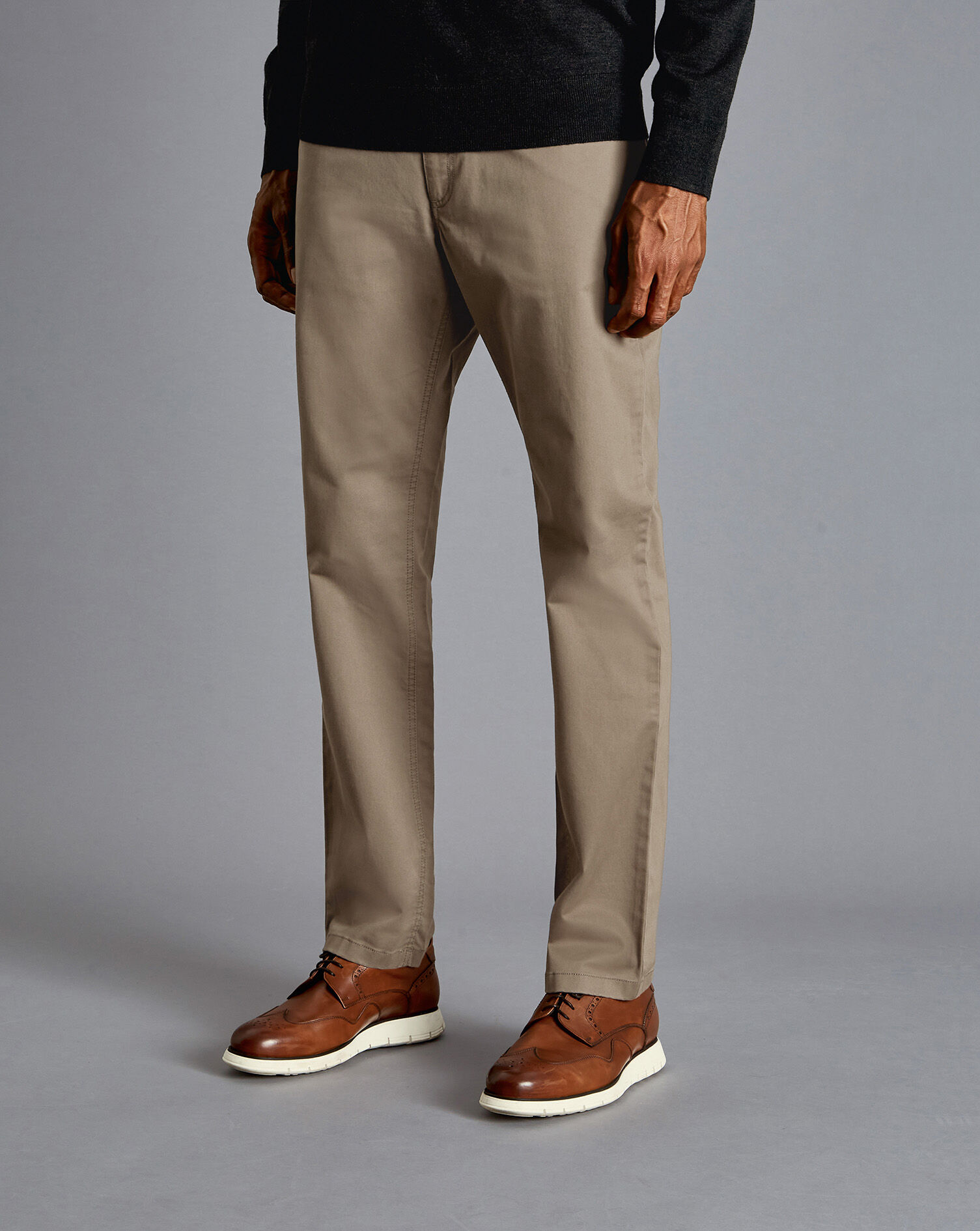 Charles Tyrwhitt Cotton Stretch 5-Pocket Pants - Mocha