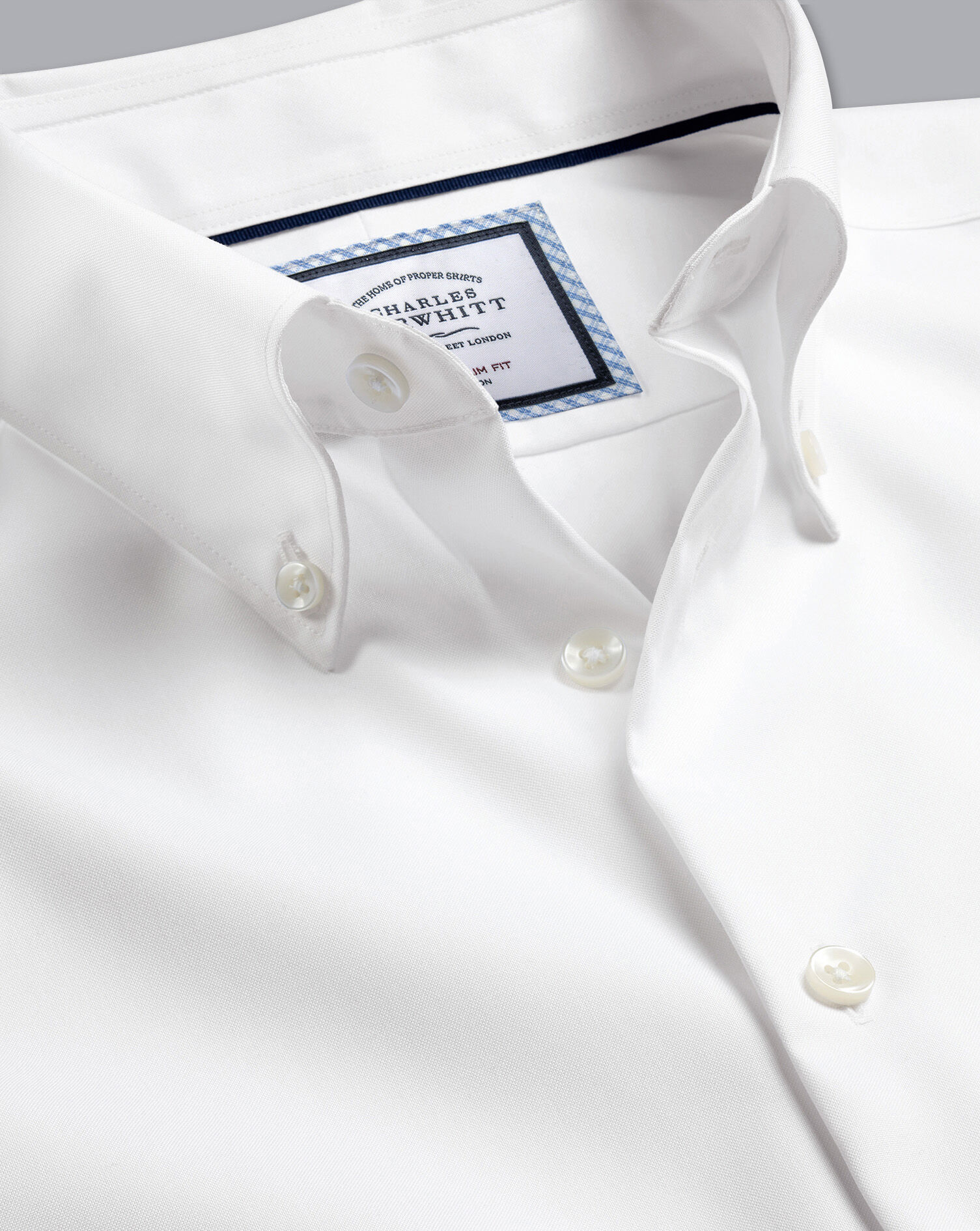 Charles Tyrwhitt Button-Down Collar Non-Iron Shirt - White