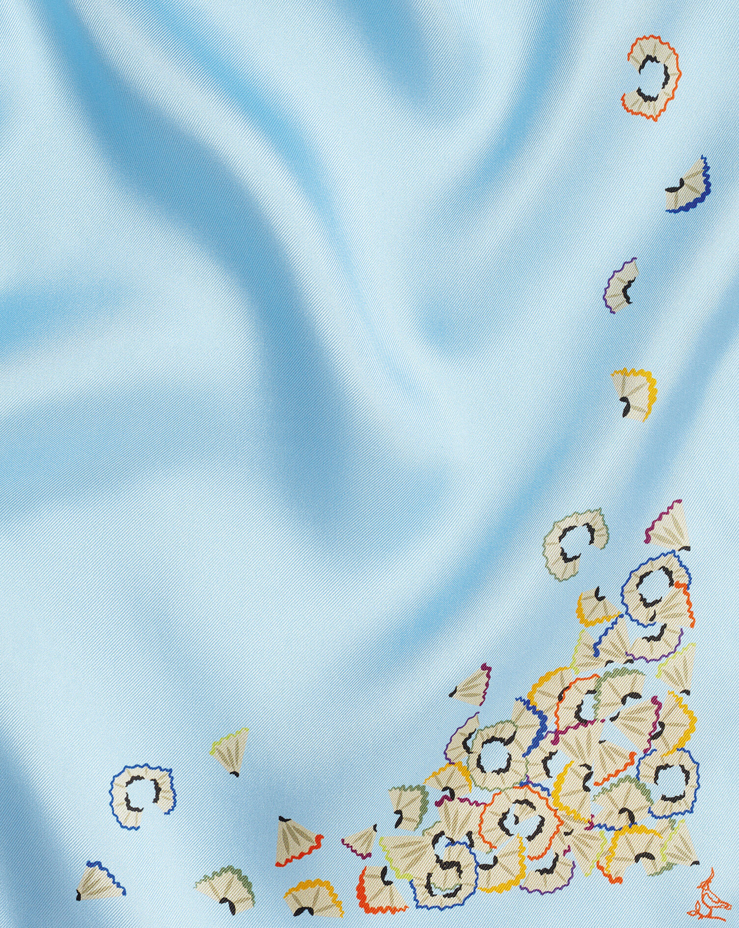 Charles Tyrwhitt Pencil Shaving Print Pocket Square - Sky Blue