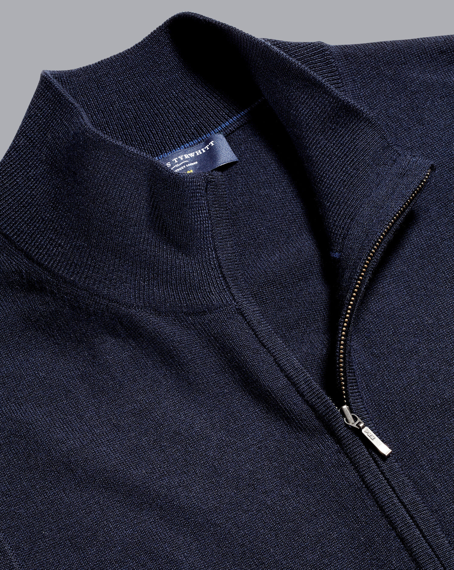 Charles Tyrwhitt Merino Zip Through Vest - Navy