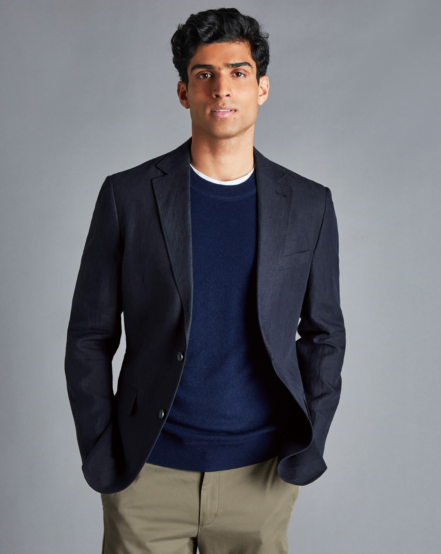 Charles Tyrwhitt Italian Linen Jacket - Navy