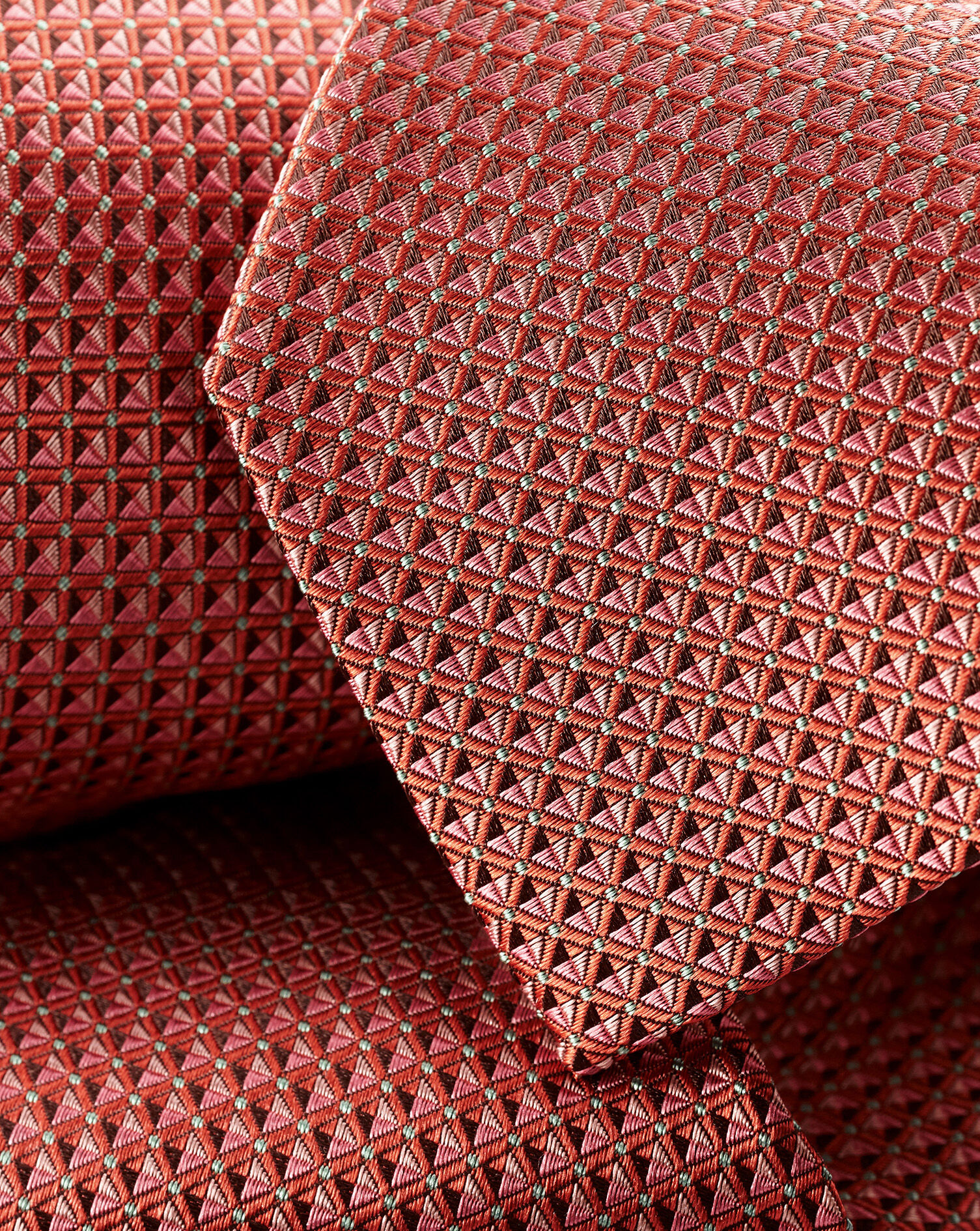 Charles Tyrwhitt Stain Resistant Pattern Silk Tie - Burnt Orange