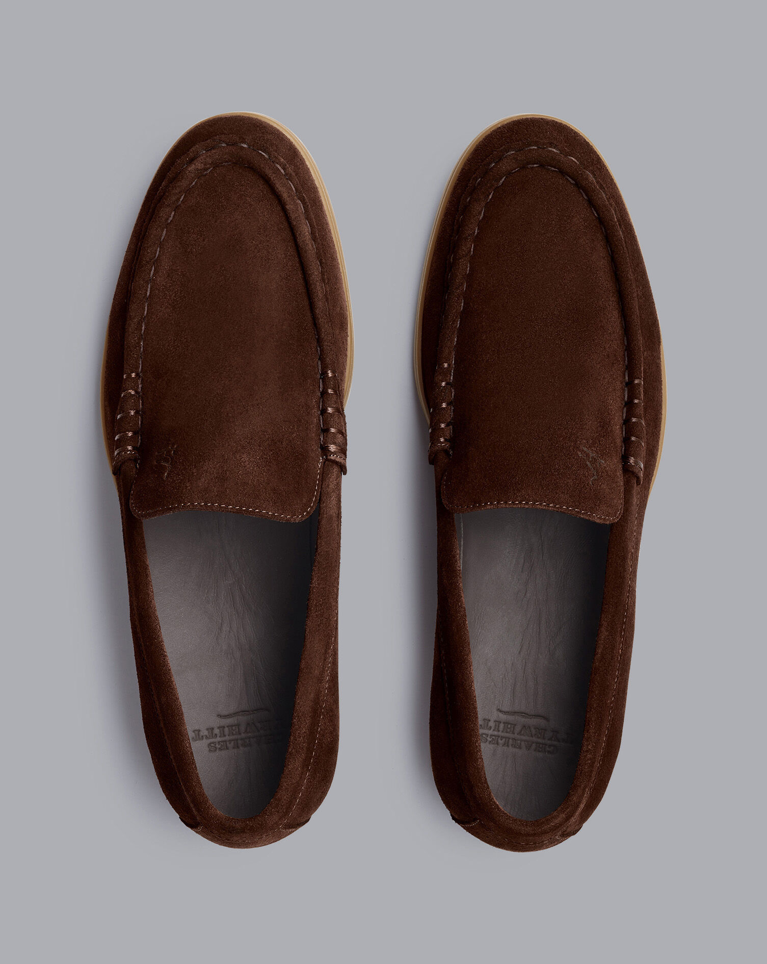 Charles Tyrwhitt Suede Slip-On Shoes - Chocolate Brown