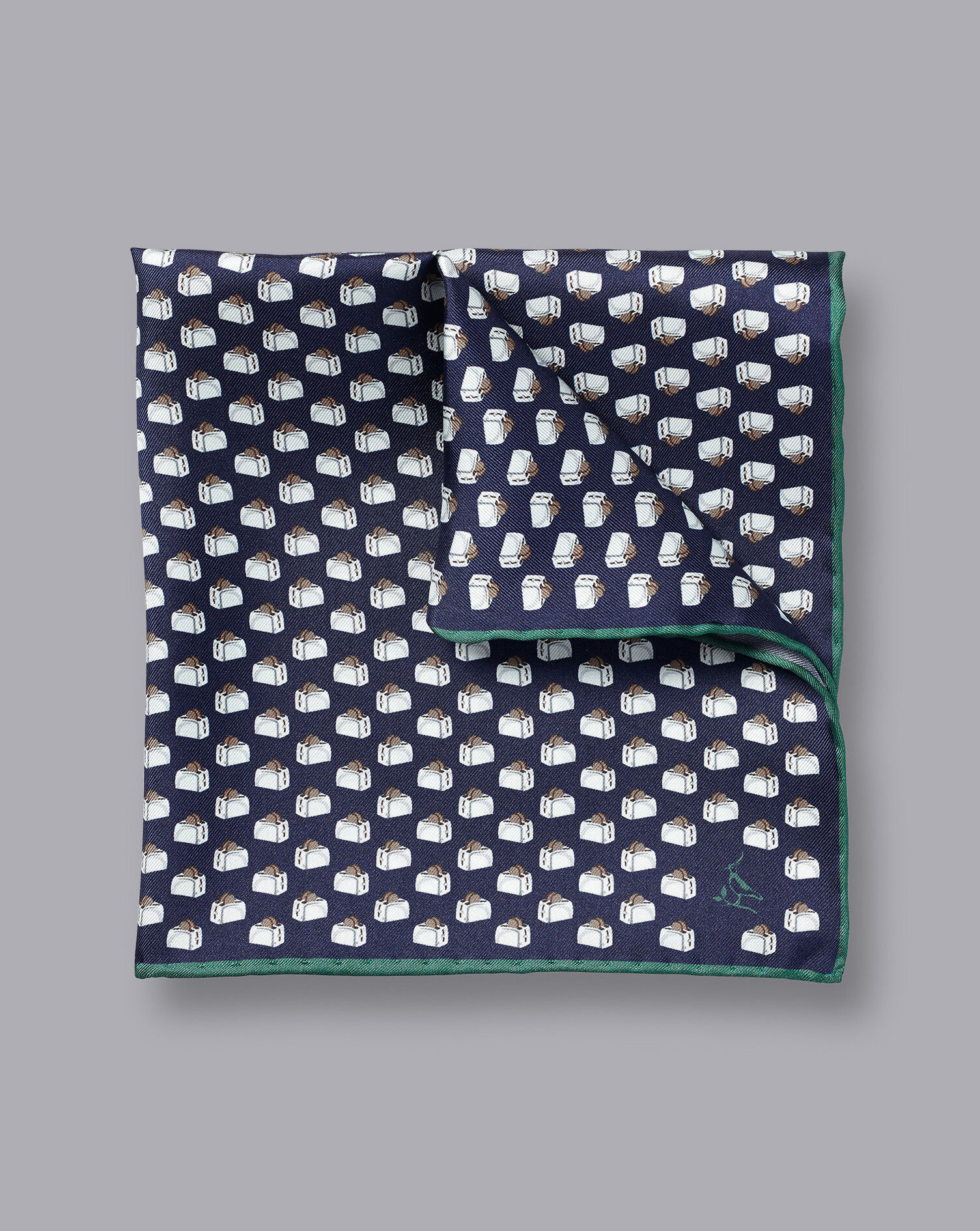 Charles Tyrwhitt Toaster Print Pocket Square - French Blue