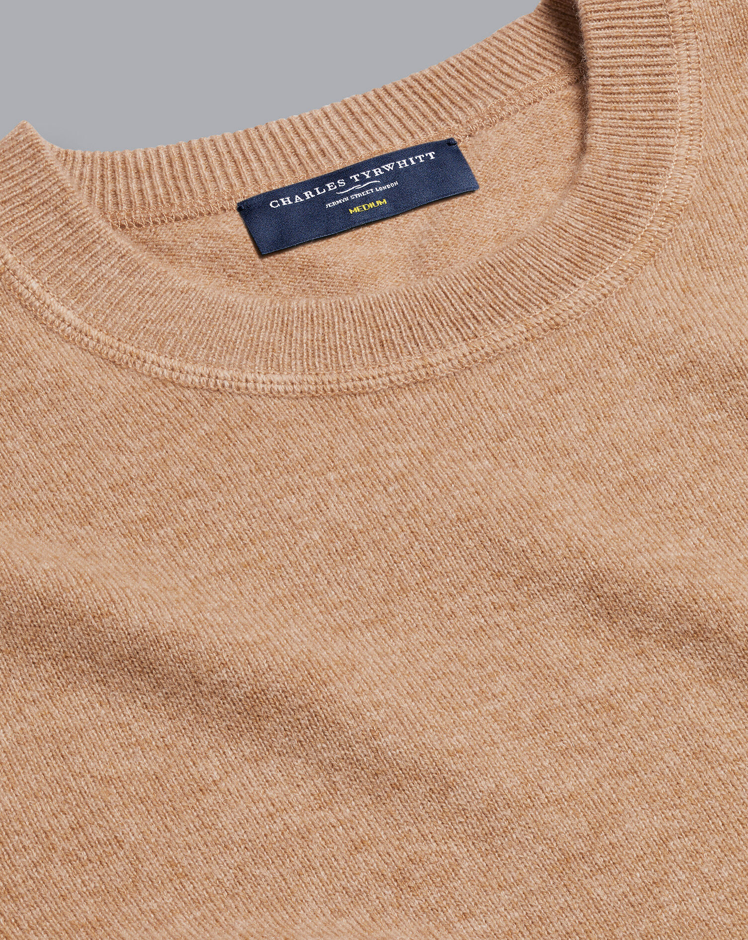 Charles Tyrwhitt Merino Cashmere Crew Neck Sweater - Camel