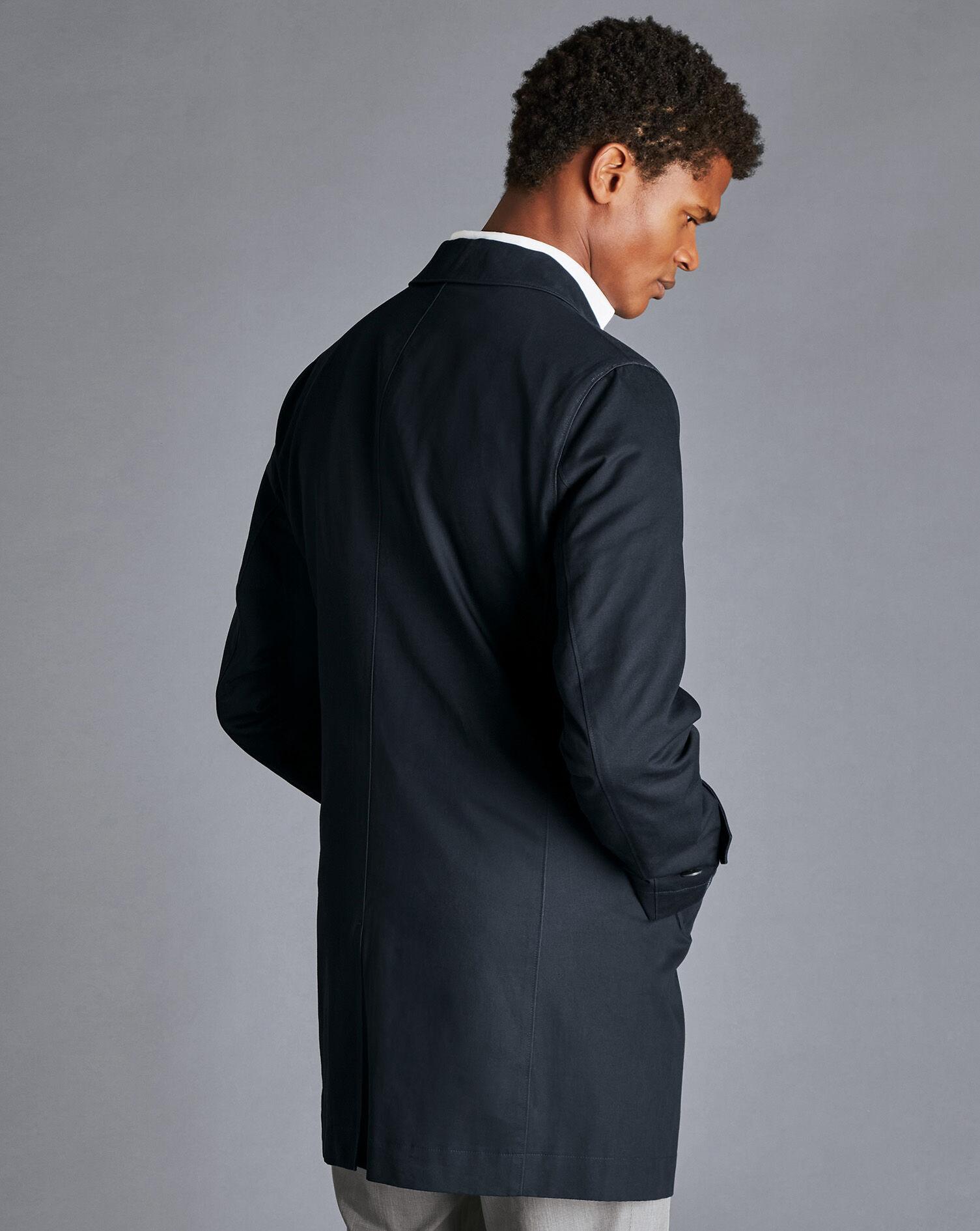Charles Tyrwhitt Cotton Classic Raincoat - Dark Navy