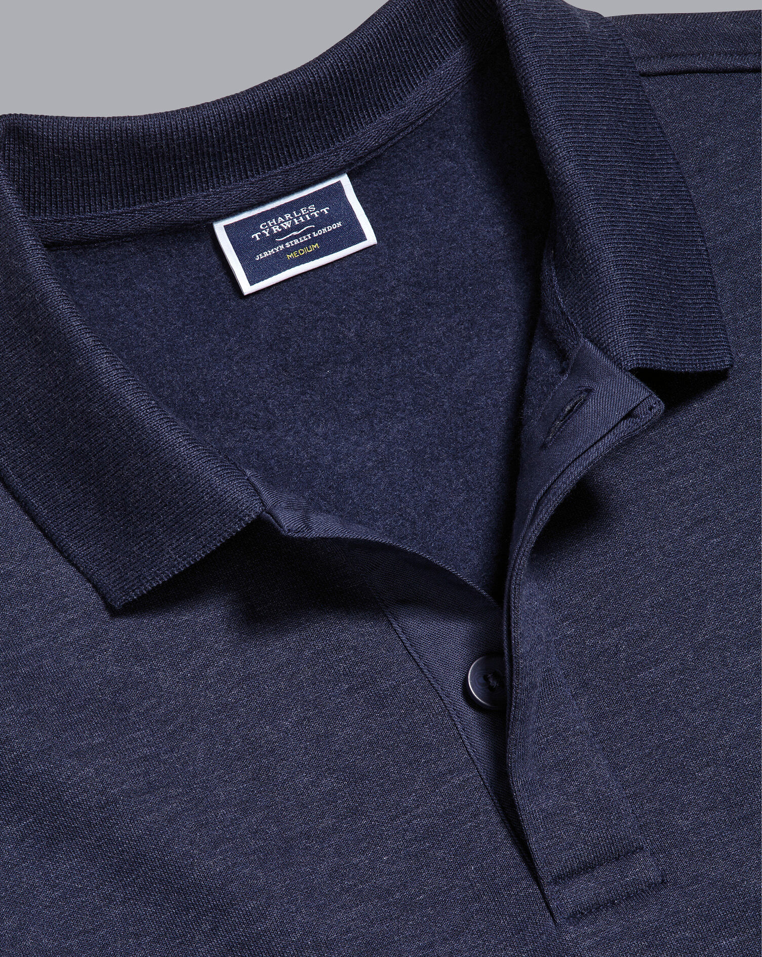Charles Tyrwhitt Long Sleeve Polo Sweatshirt - Navy