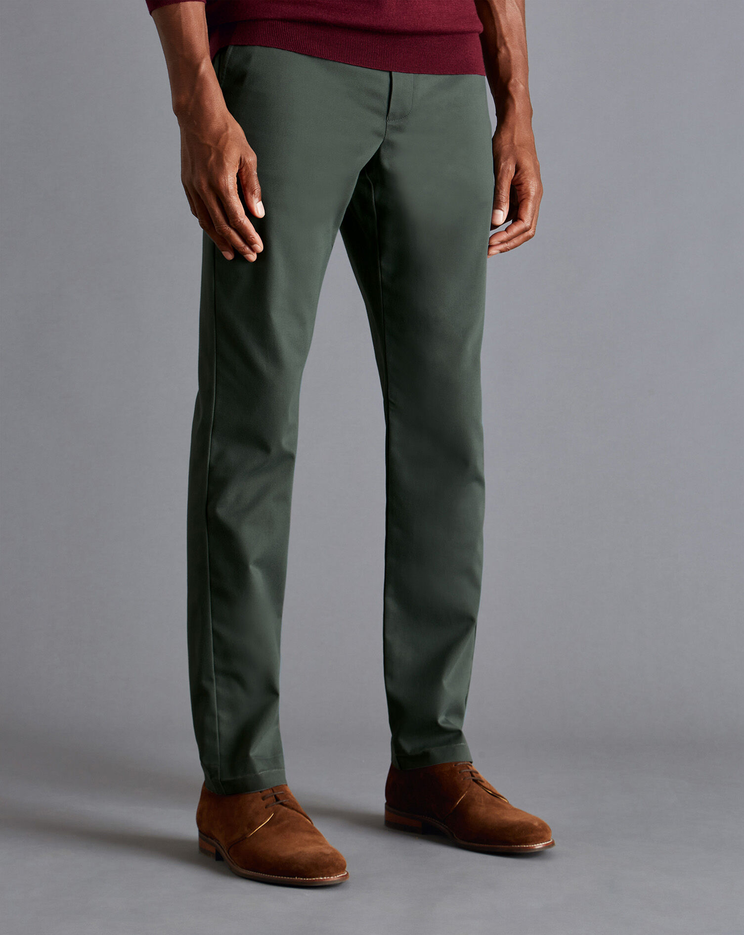 Charles Tyrwhitt Ultimate Non-Iron Chinos - Forest Green