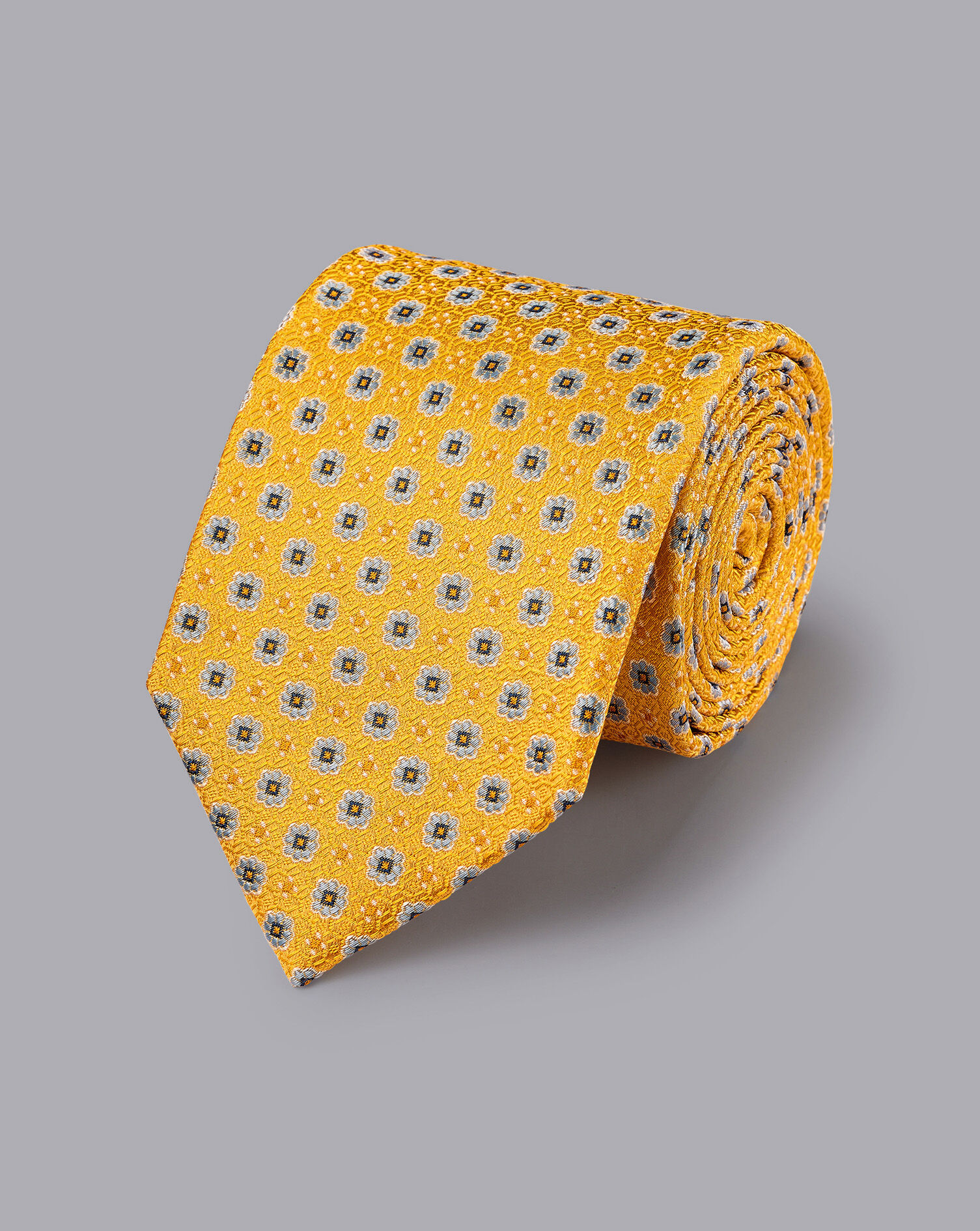 Charles Tyrwhitt Stain Resistant Floral Silk Tie - Sunflower