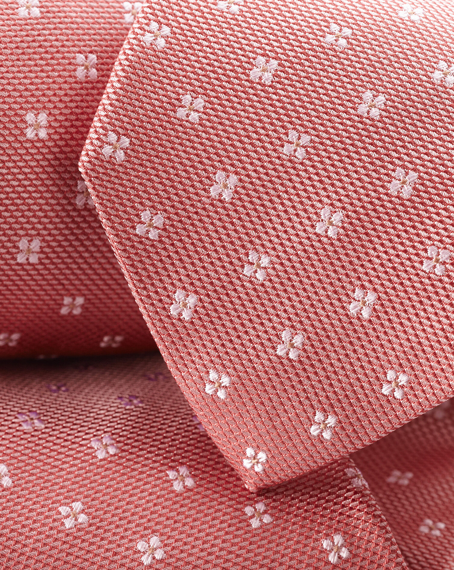 Charles Tyrwhitt Silk Floral Tie - Salmon Pink