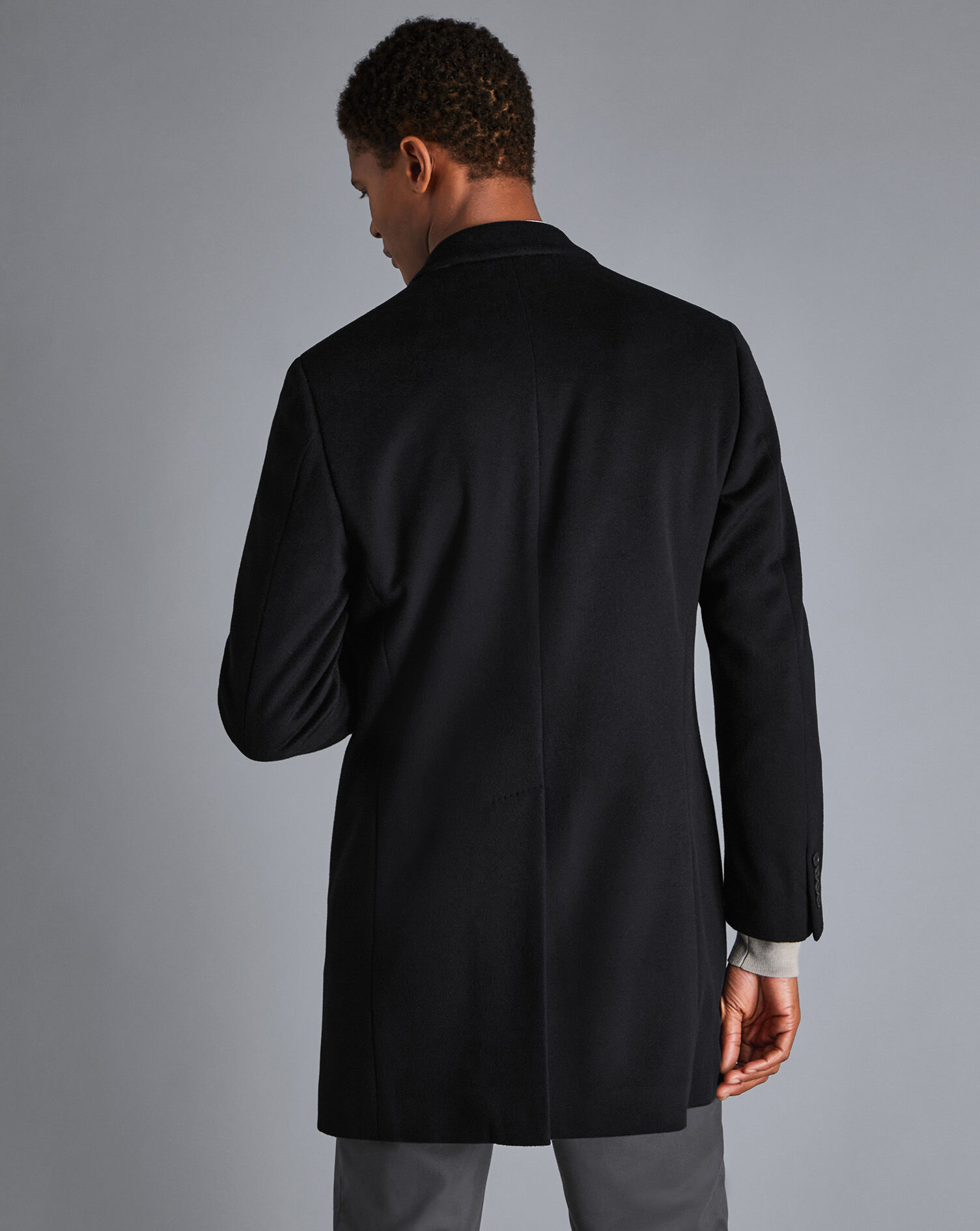 Charles Tyrwhitt Wool Overcoat - Black